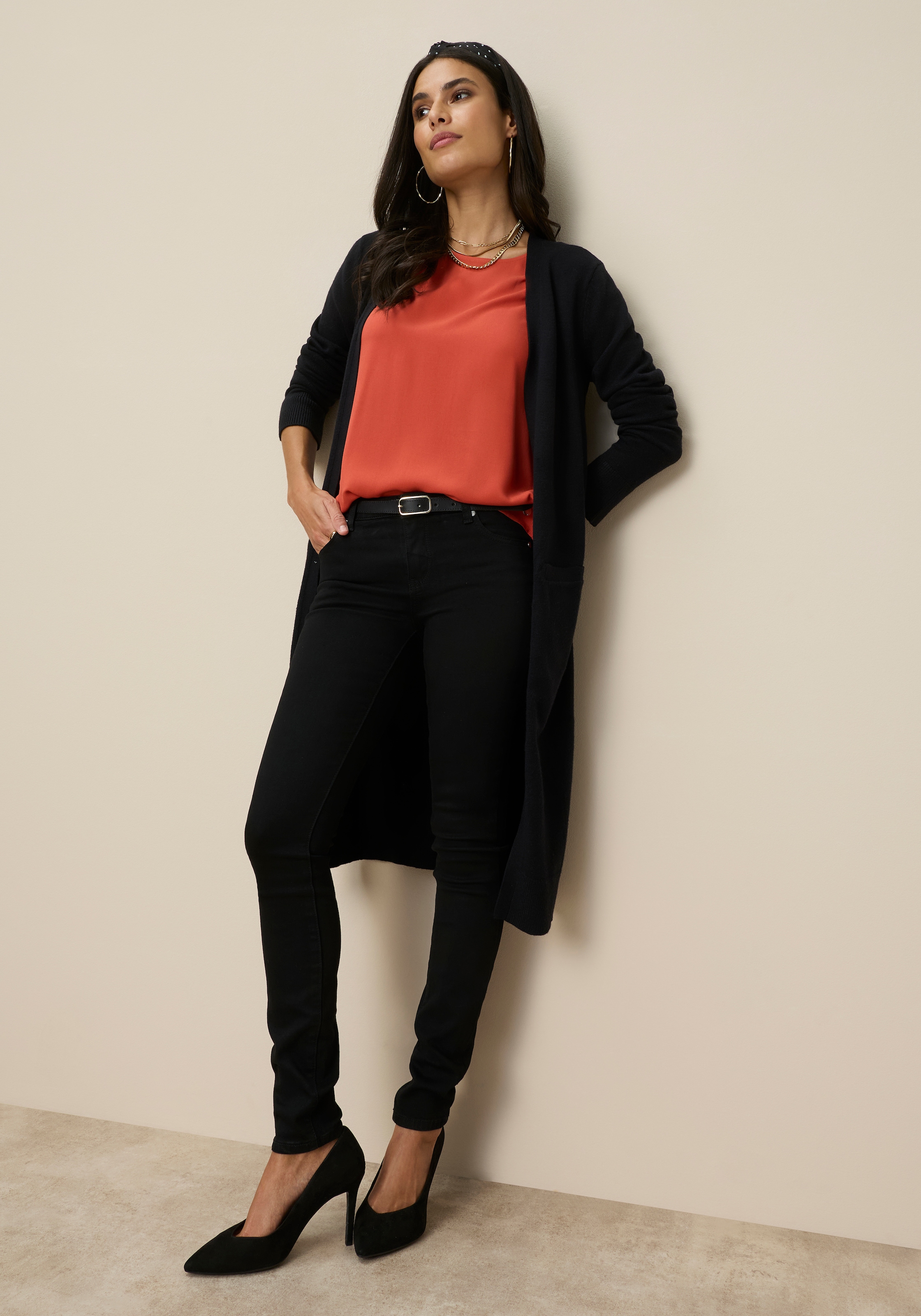 Tamaris Strickjacke in Longform aus kuschligem Viskosegestrick