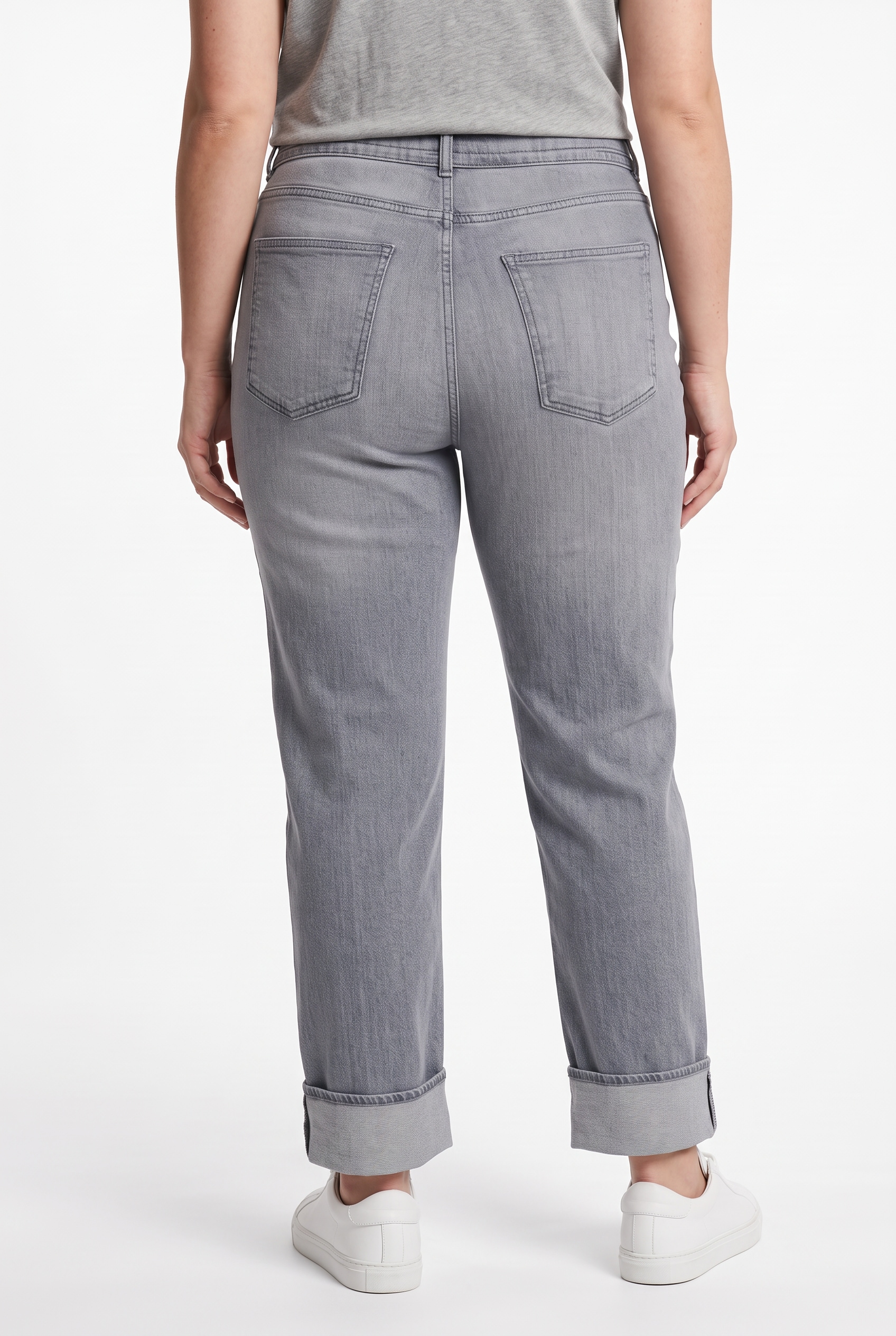 ONLY CARMAKOMA Straight-Jeans »CARGIANNA MW FOLD UP STRAIGHT AZ752« Baumwollmischung, Regular Waist