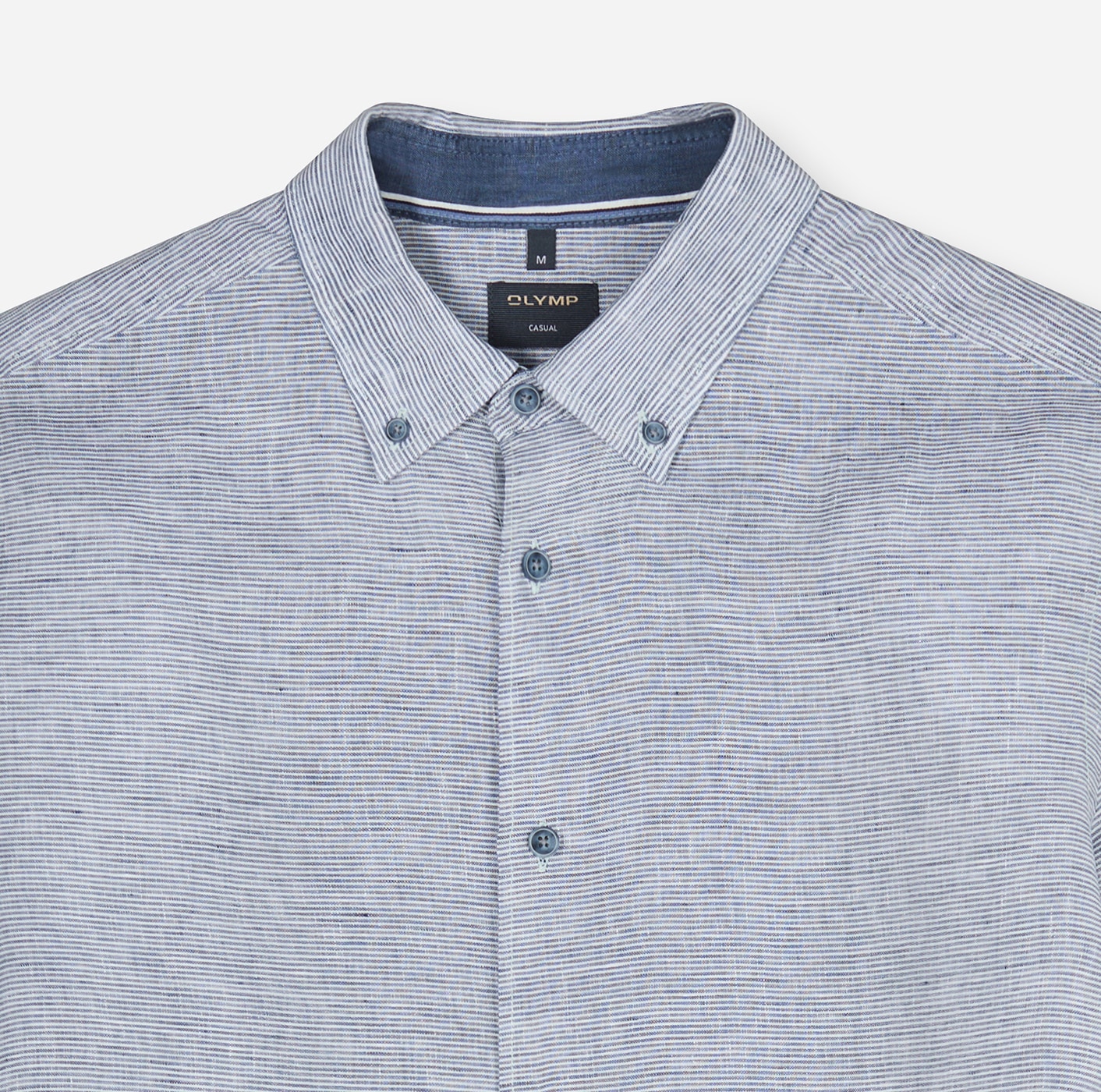 OLYMP Langarmhemd Casual, Button-down-Kragen, regular fit, Leinen