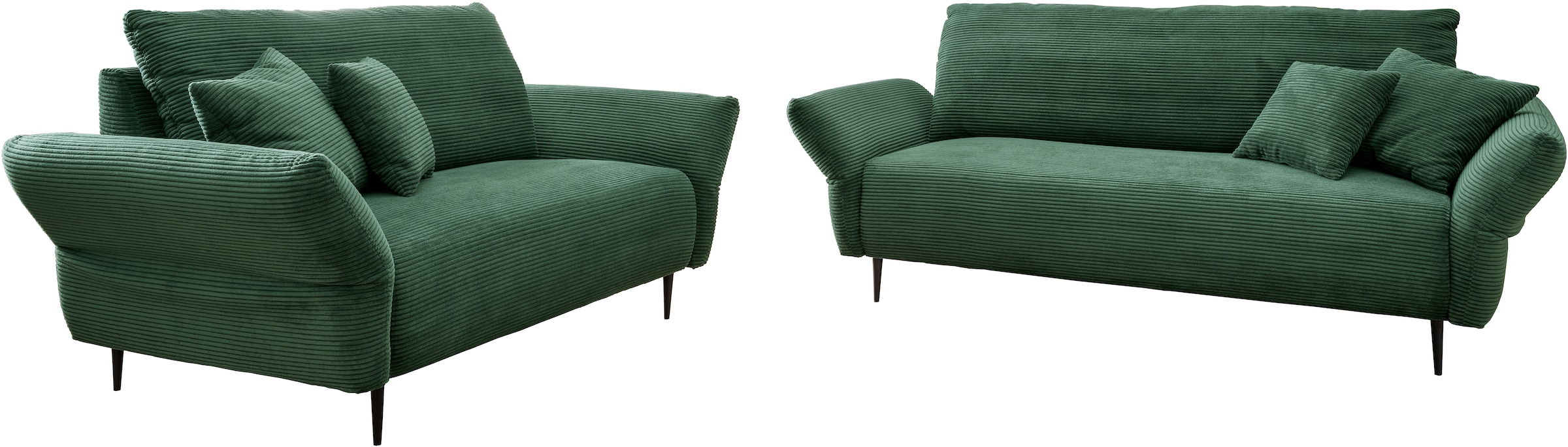 Home affaire Ecksofa »Lazio modern und bequem, schmale Armlehnen, tolle Detailverarbeitung« zwei verschiedene Fußfarben wählbar