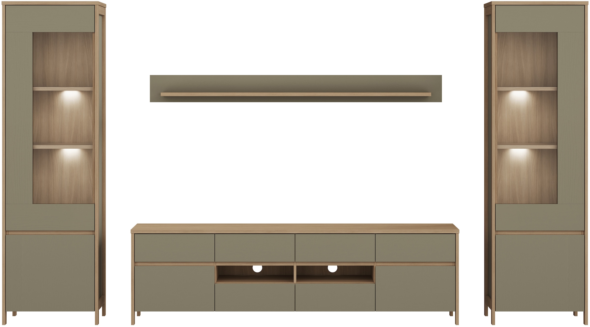 Home affaire Wohnwand »Stranda, moderne Anbauwand, Komplettset im Scandi-Style« 4 Stk. tlg.