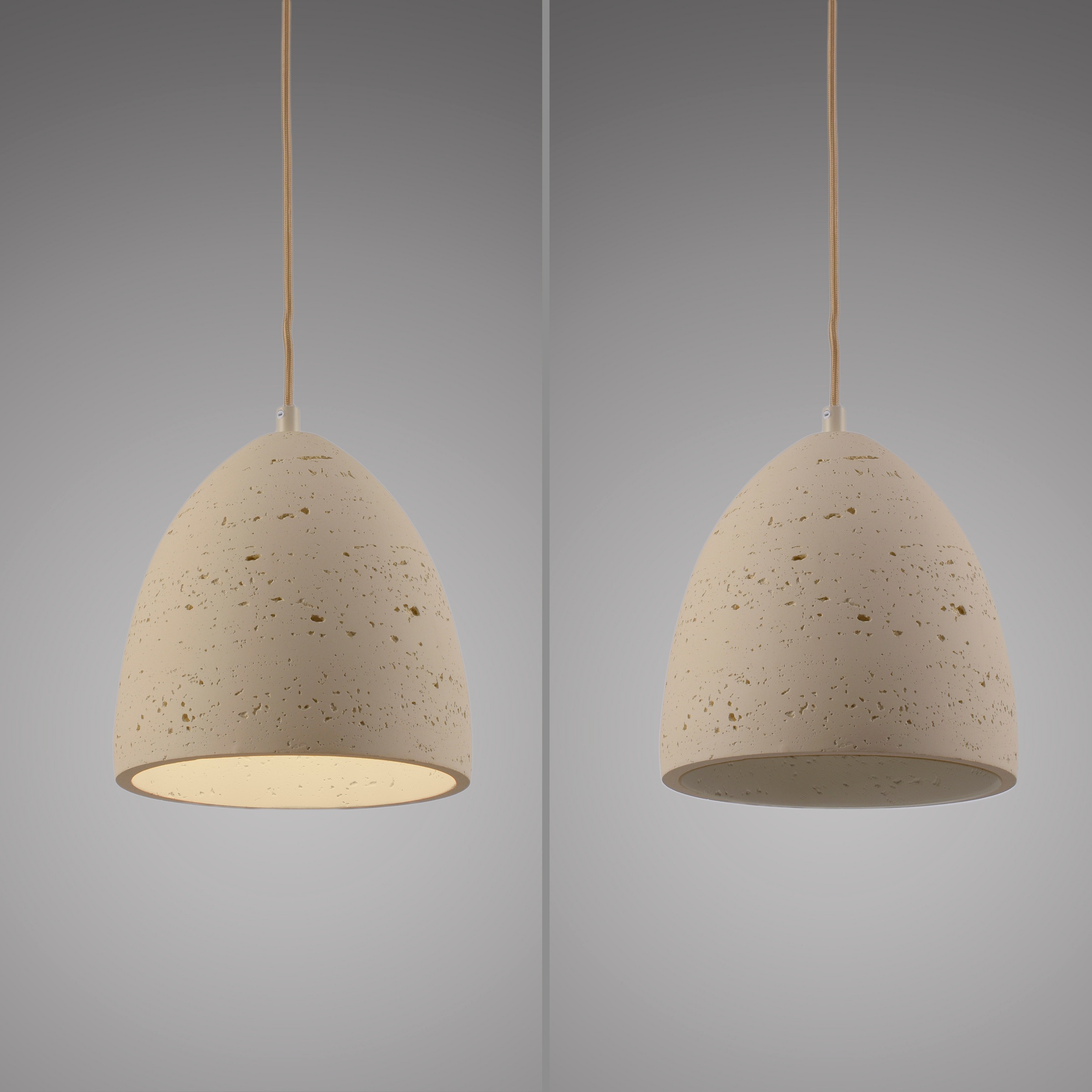 SCHÖNER WOHNEN-Kollektion LED Pendelleuchte »TRAVENTA« E27 1 Stk. SCHÖNER WOHNEN Kollektion, Travertinoptik, Downlight