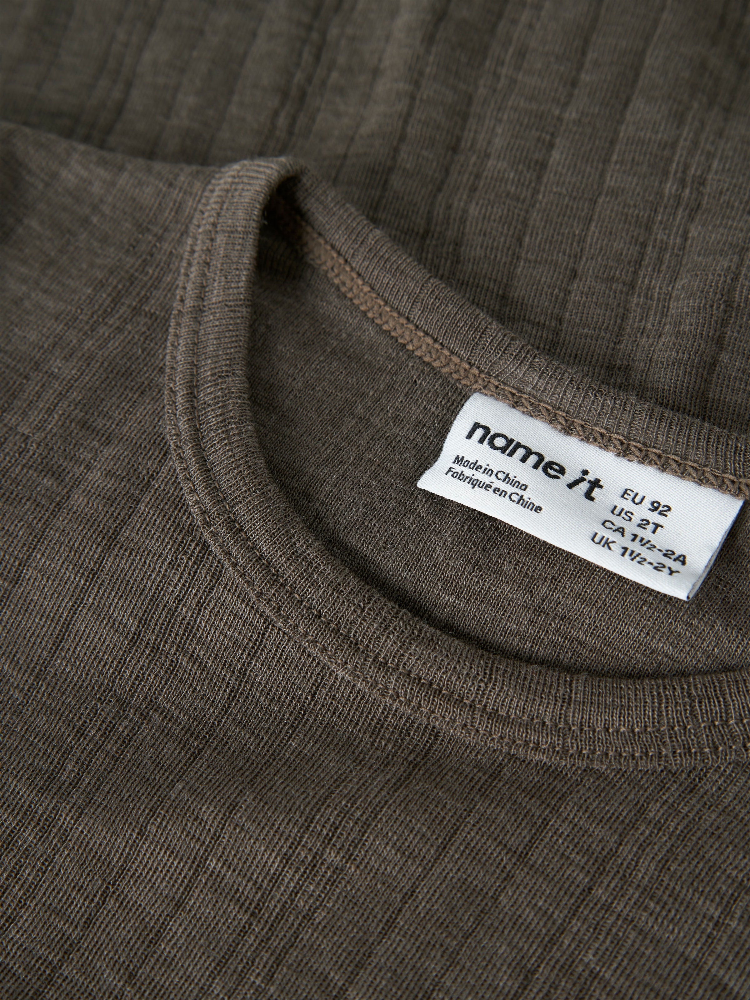 Name It Langarmshirt »NMMWANG WOOL NEEDLE LS TOP SOLID NOOS« aus reiner Merinowolle
