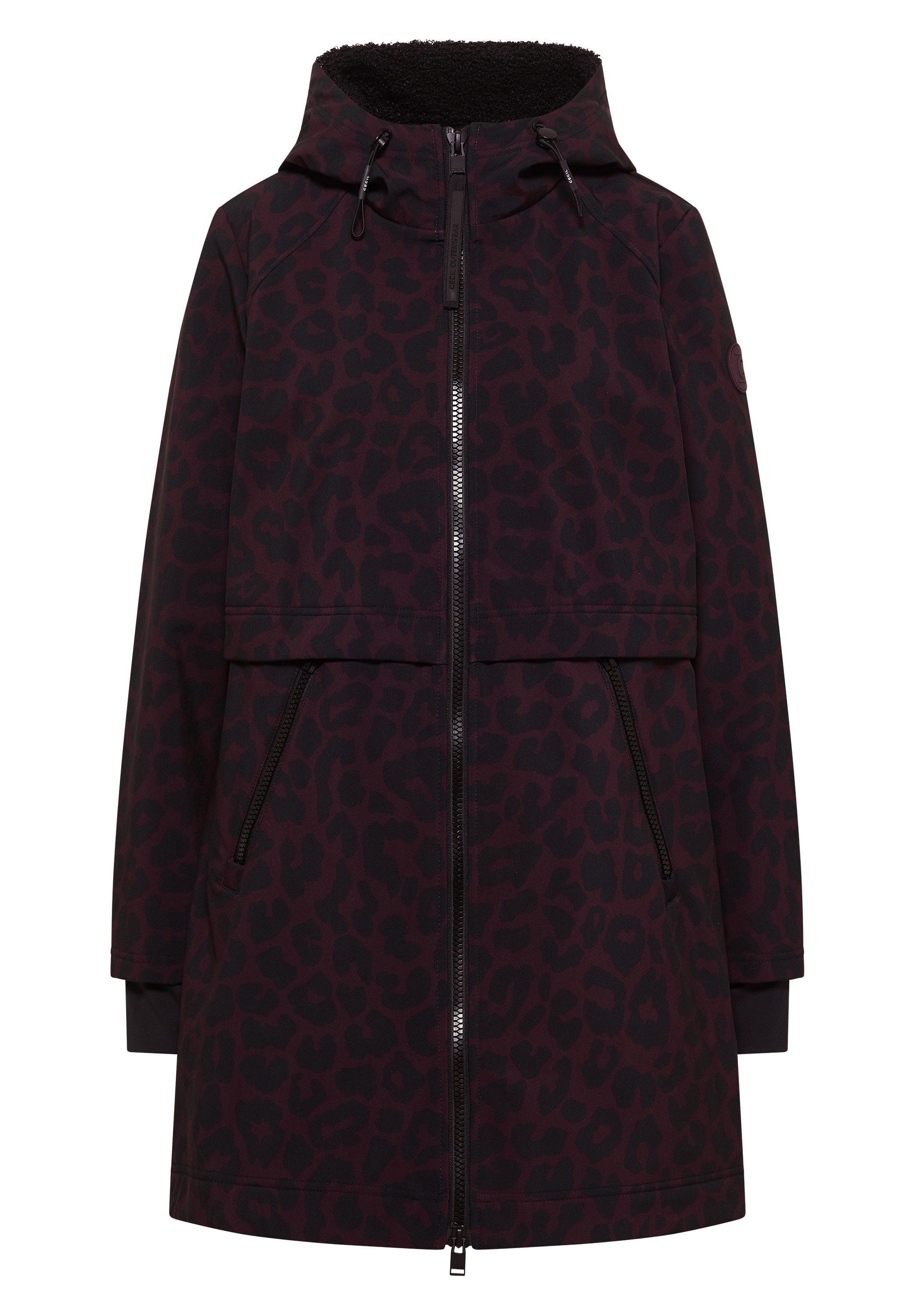 Cecil Softshellmantel mit Kapuze, Animal Print, wasserabweisende Qualität
