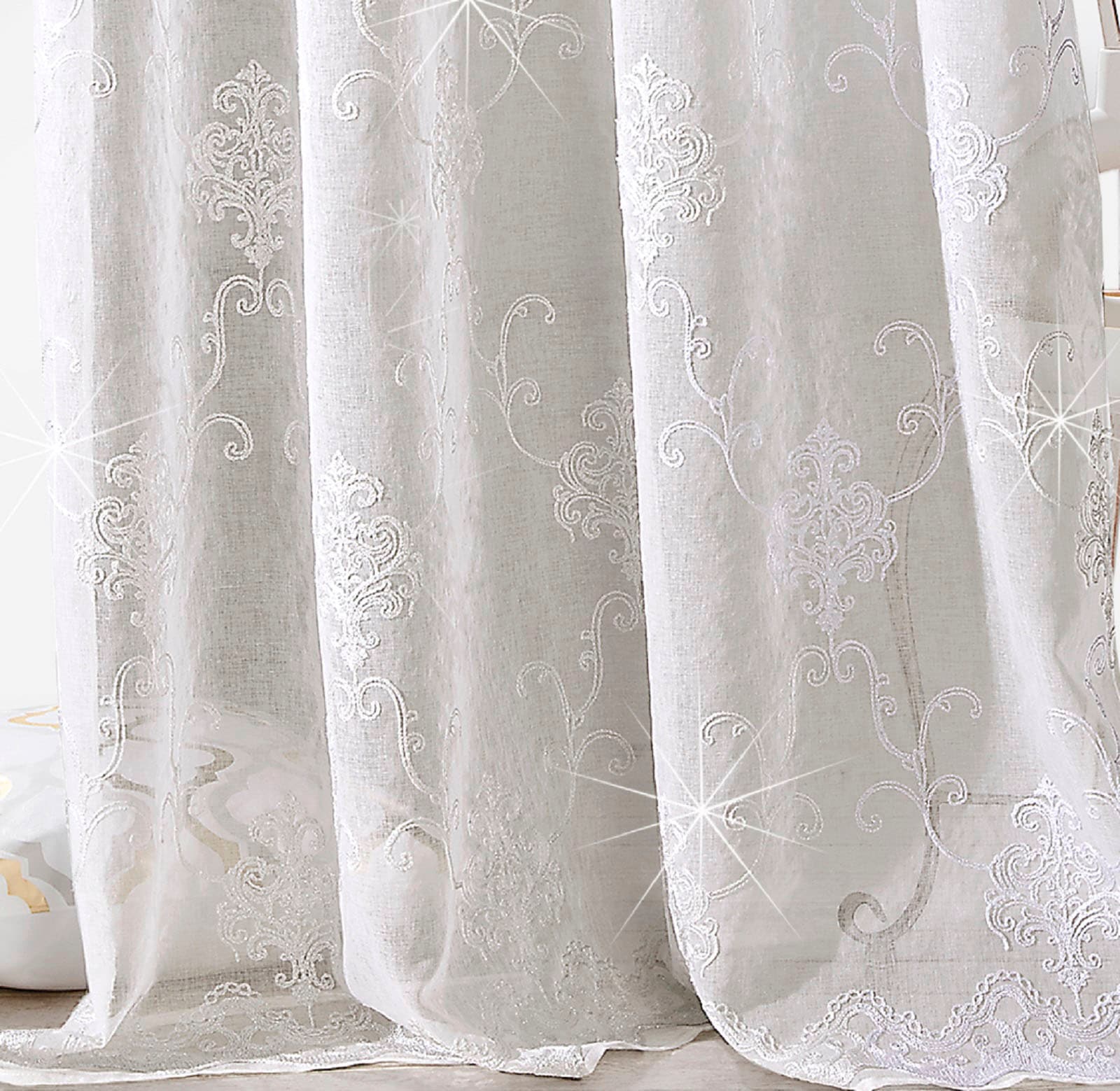 Weckbrodt Vorhang »Agatha«, (1 St.), Barock-Stickerei und Lurexfäden, Gardine, Store