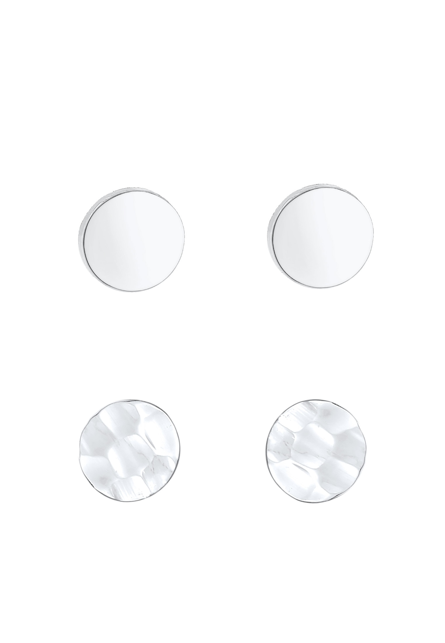 Elli Ohrstecker-Set »Ohrringe Set Geo Ohrstecker Gehämmert 925 Silber«