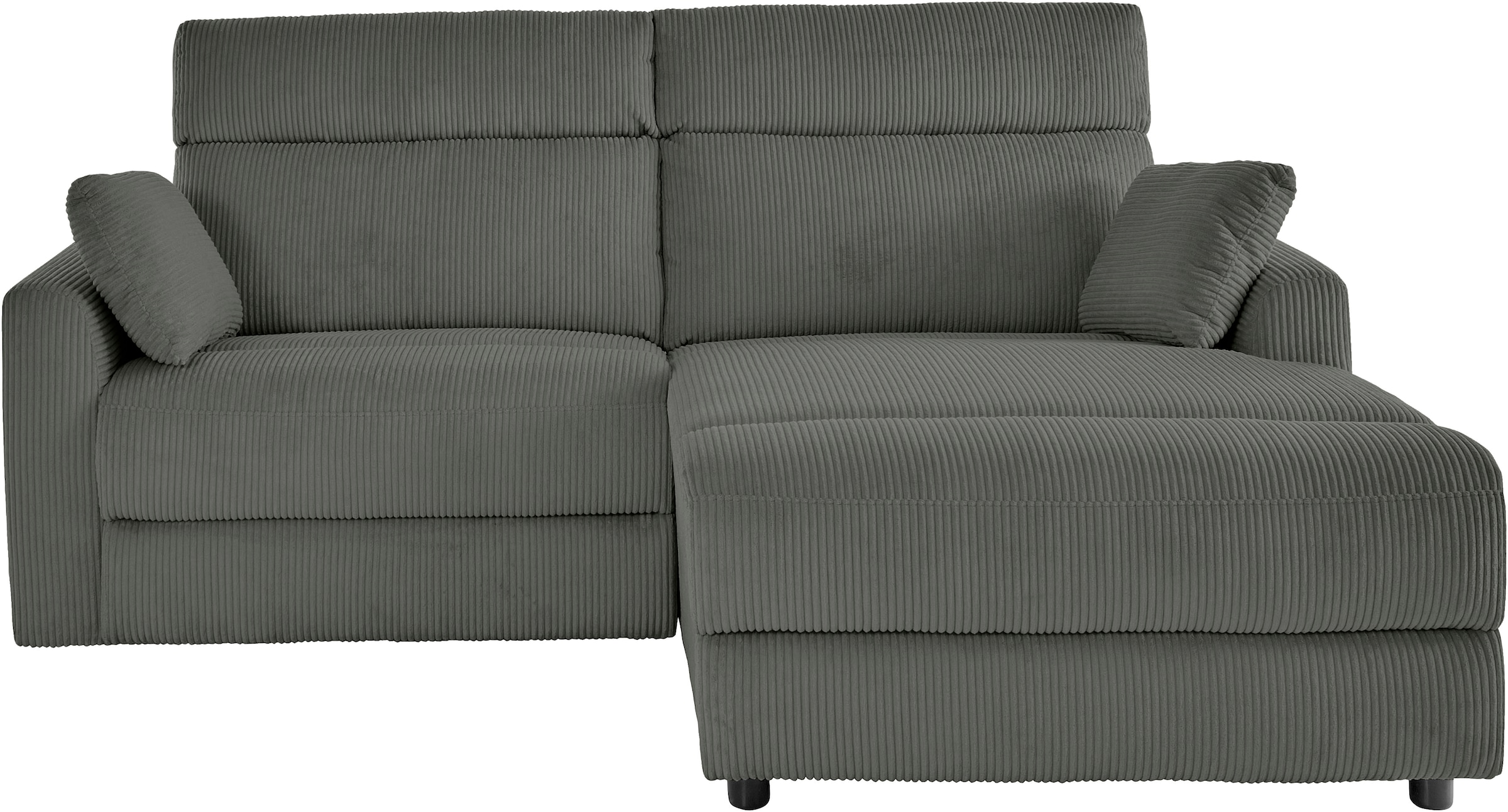 INOSIGN Ecksofa »JENNA, L-Form, 209cm, manuelle u. elektrische Funktion, mit USB A/C,«, Liegefunktion 105°-150°, Federkern, Cord