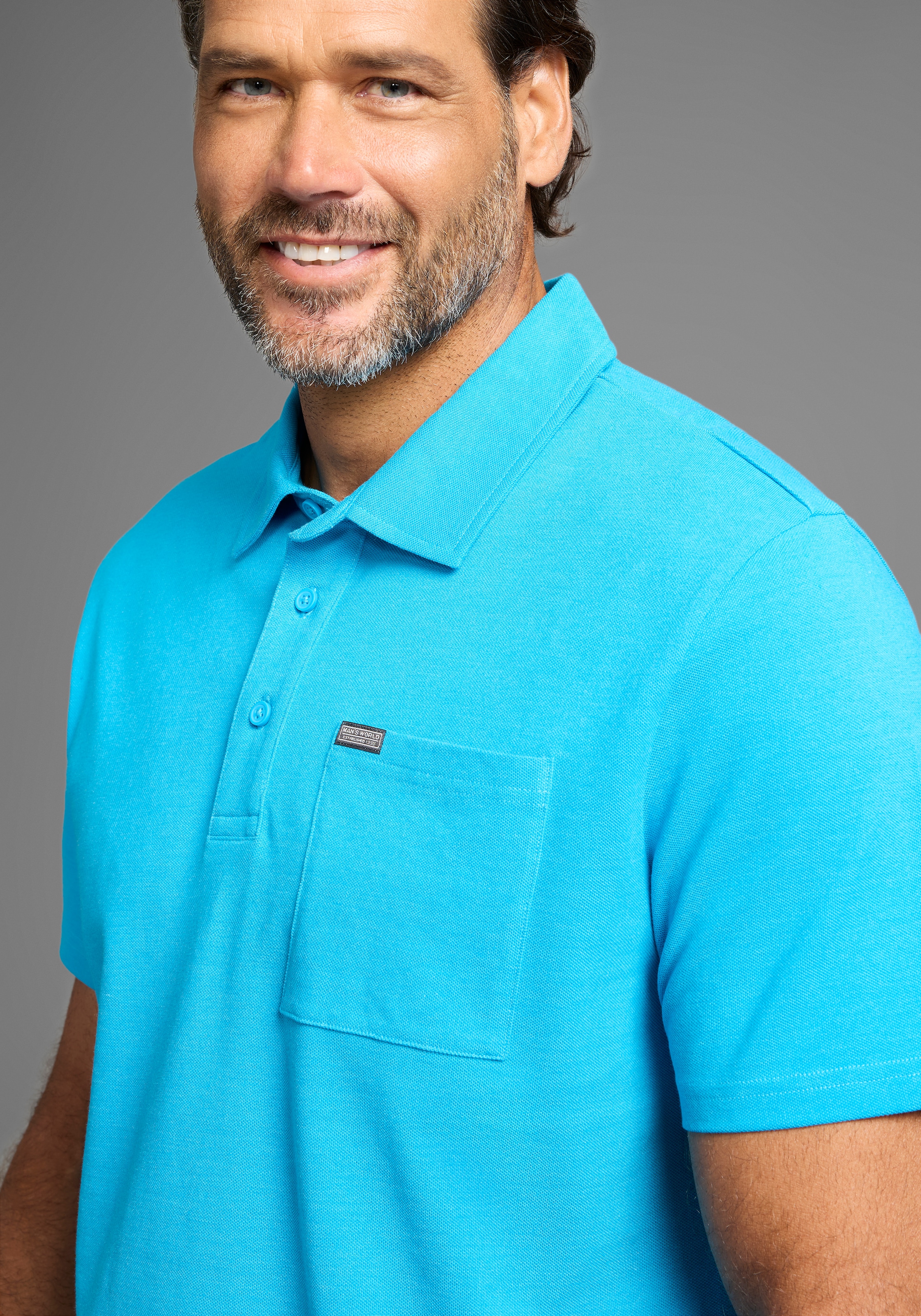 Man's World Poloshirt mit Brusttasche