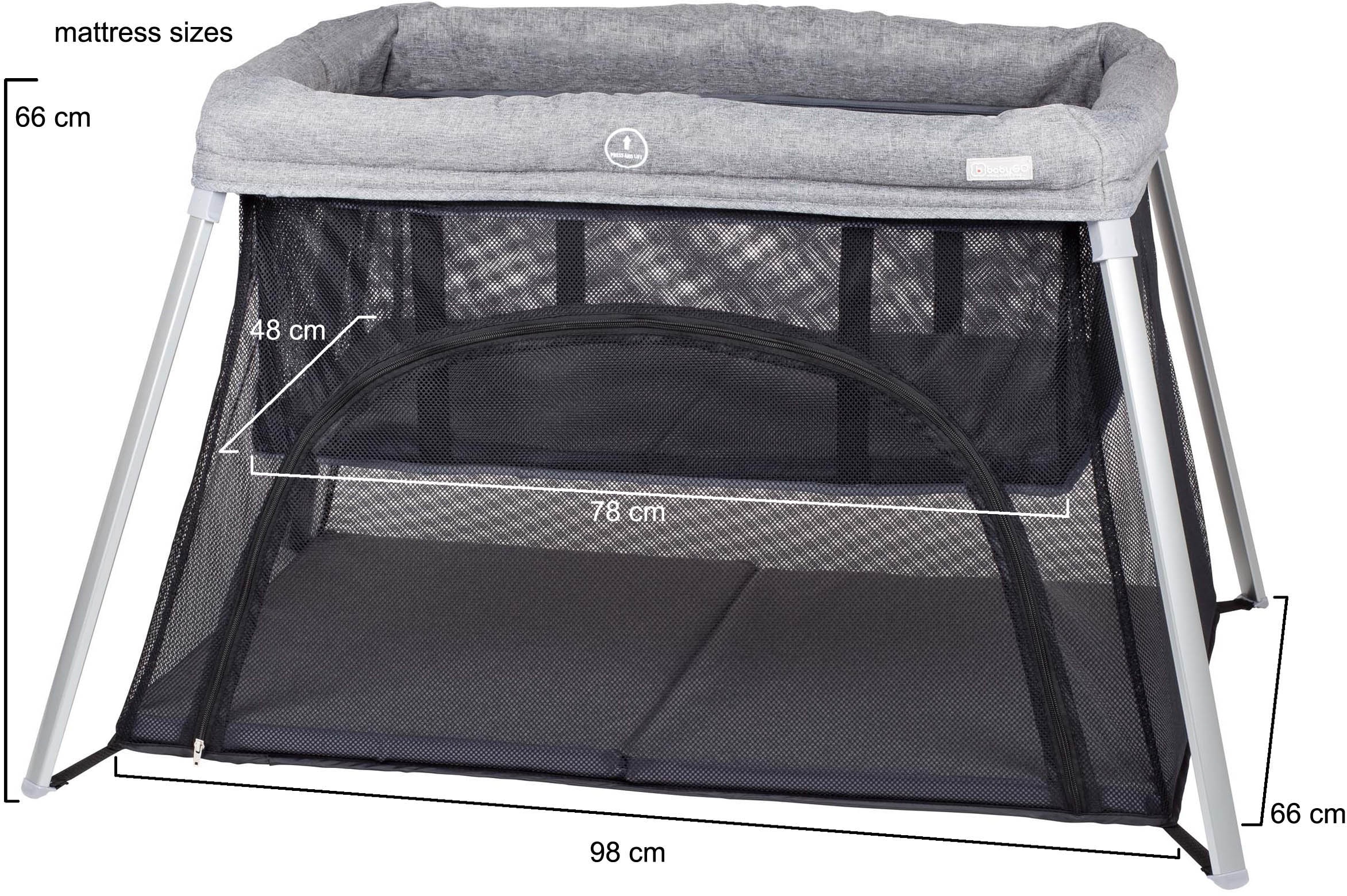 BabyGo Baby-Reisebett »Dreams II, grey«, faltbar