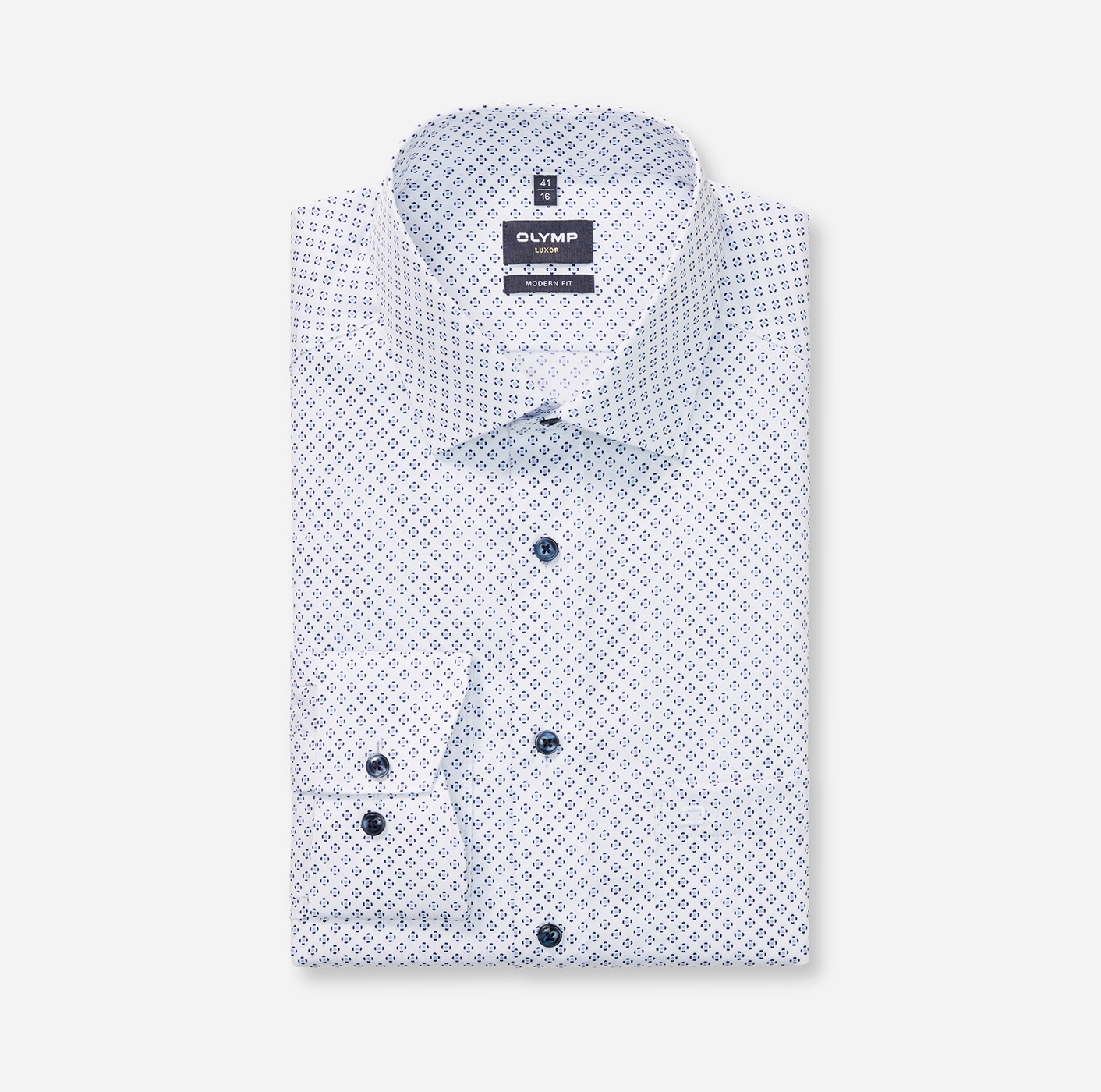 OLYMP Langarmhemd »Luxor modern fit« modern fit, Businesshemd, gemustert, New-Kentkragen