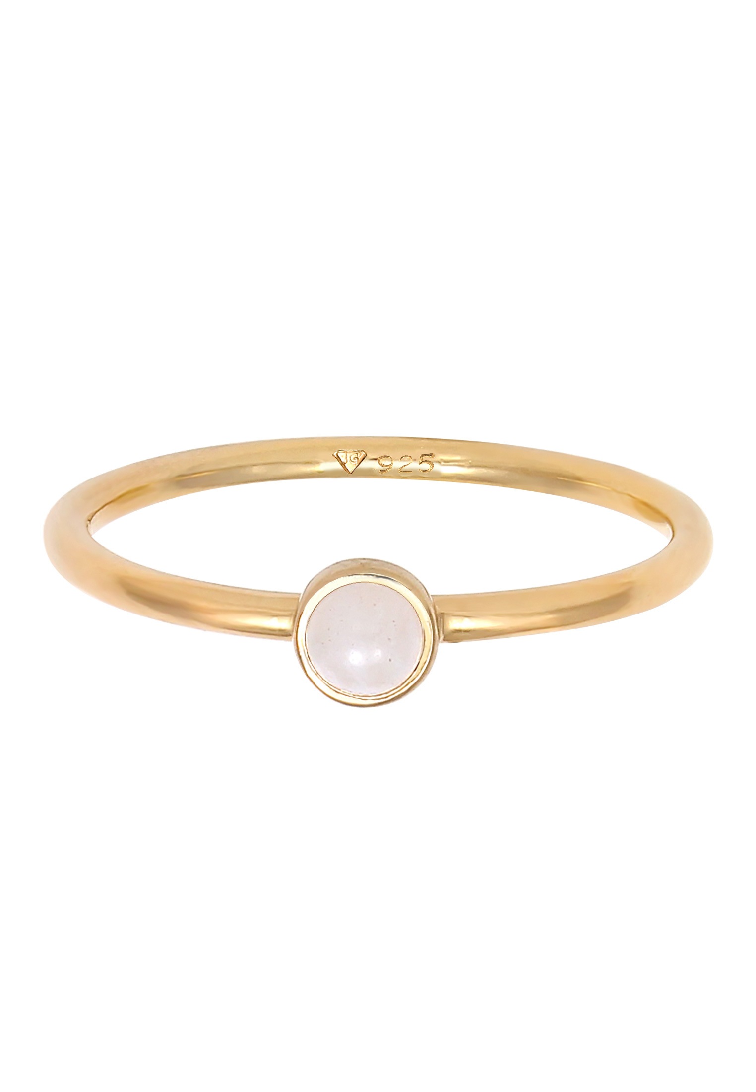 Elli Silberring »Ring Rosenquarz Edelstein Stabelring 925er Silber«