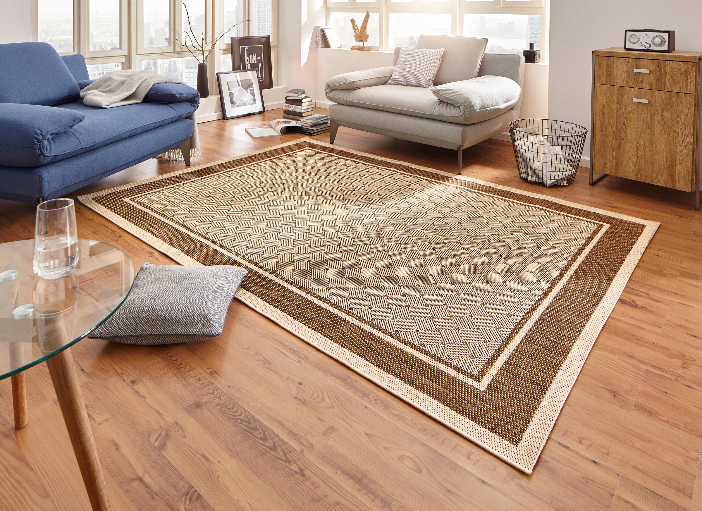 HANSE Home Teppich »Classy«, rechteckig, 8 mm Höhe, Flachgewebe, Sisal-Optik, Wohnzimmer, Schlafzimmer, Esszimmer, Bordüre