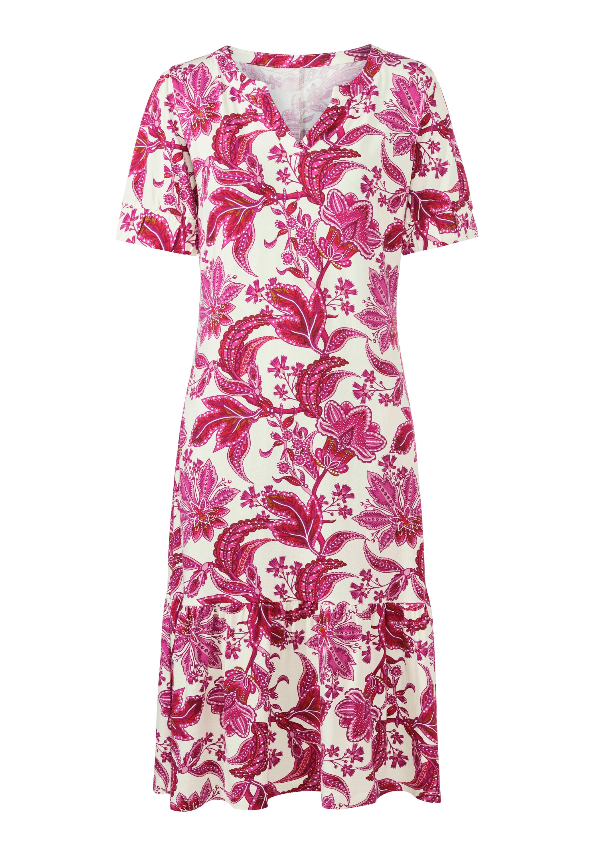 heine Sommerkleid »Jersey-Kleid Druckkleid mit Puffärmeln« Ohne Taschen