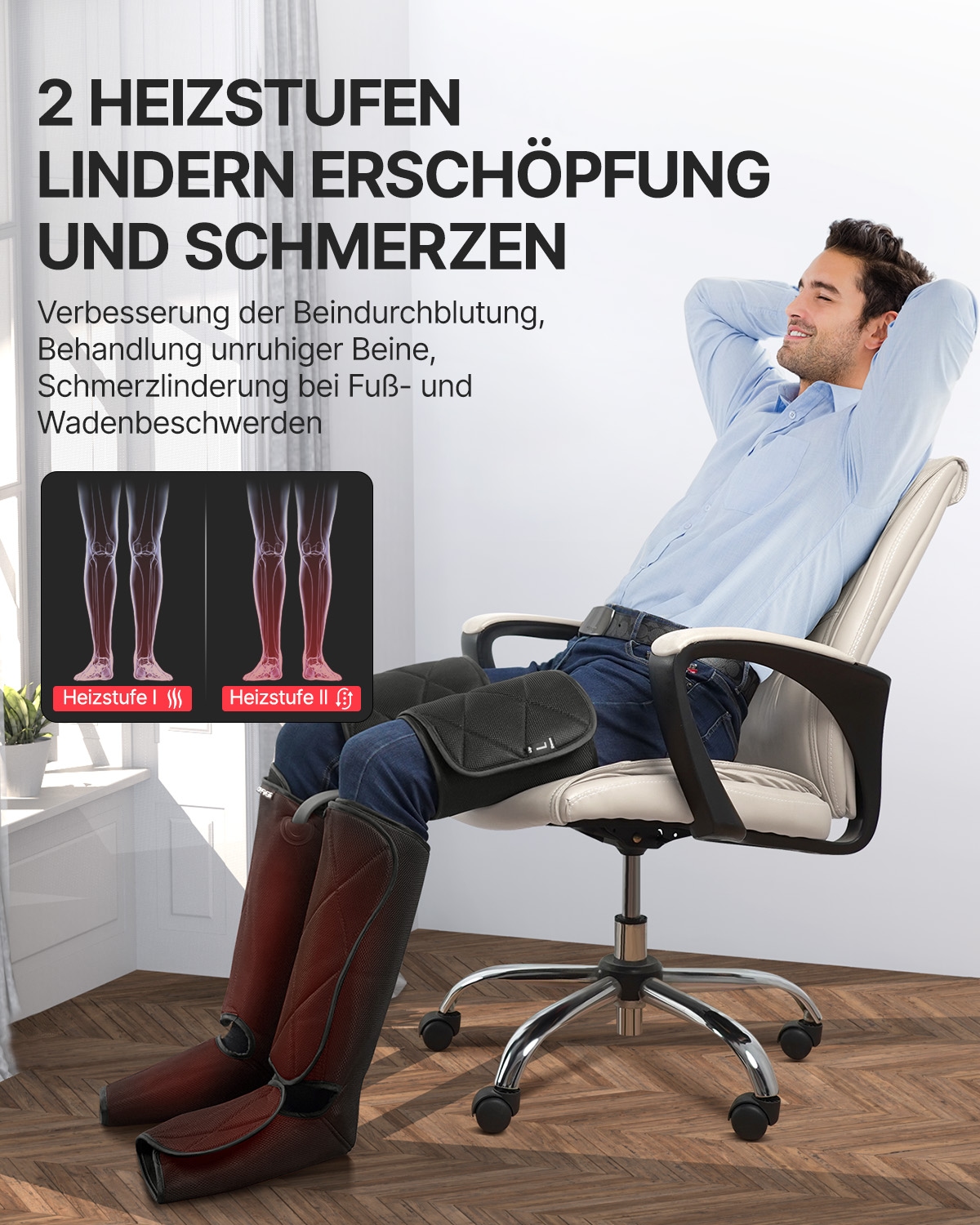 Renpho Massagegerät »Aeria Ulitimate Thermal 2 ALM079H«, Beheizte Kompression zur Entspannung von Beinen und Waden