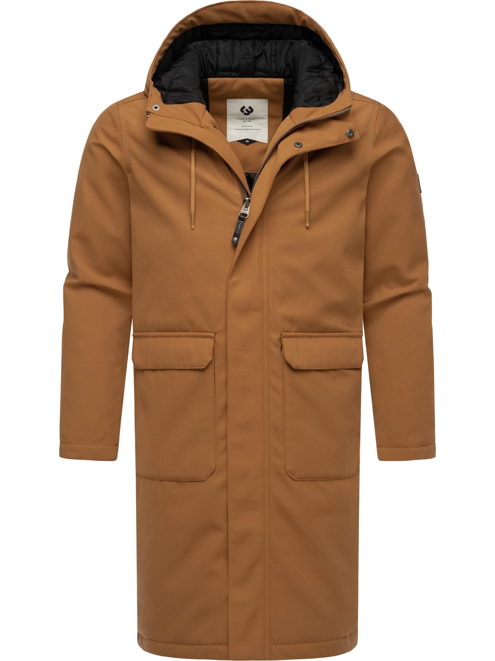 Ragwear Wintermantel »Wintermantel Mr Them Long«, lange wasserdichte Herren Winterjacke mit Kapuze