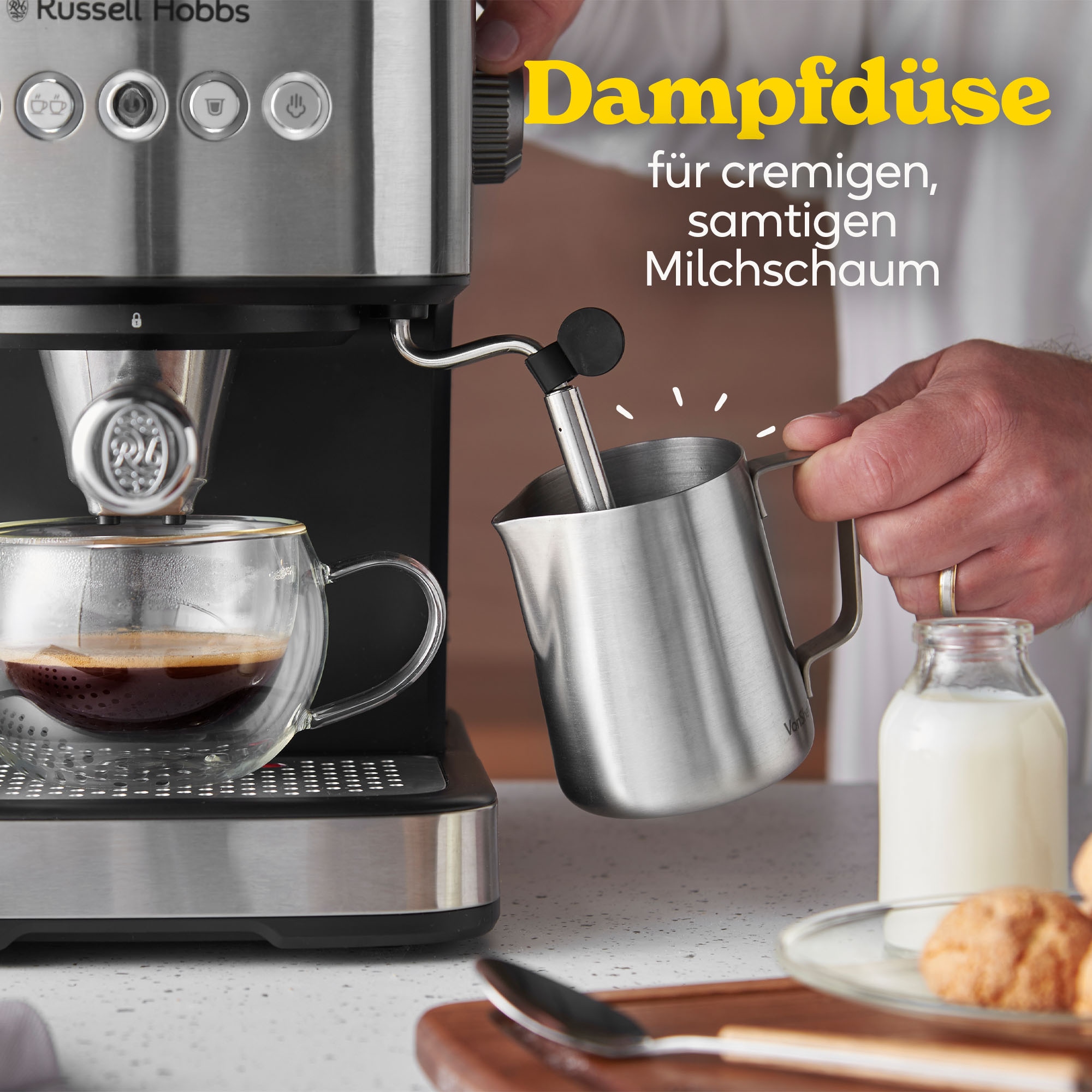 RUSSELL HOBBS Espressomaschine »Heaton 28700-56« 1.100 Watt, 1,5-l-Wassertank