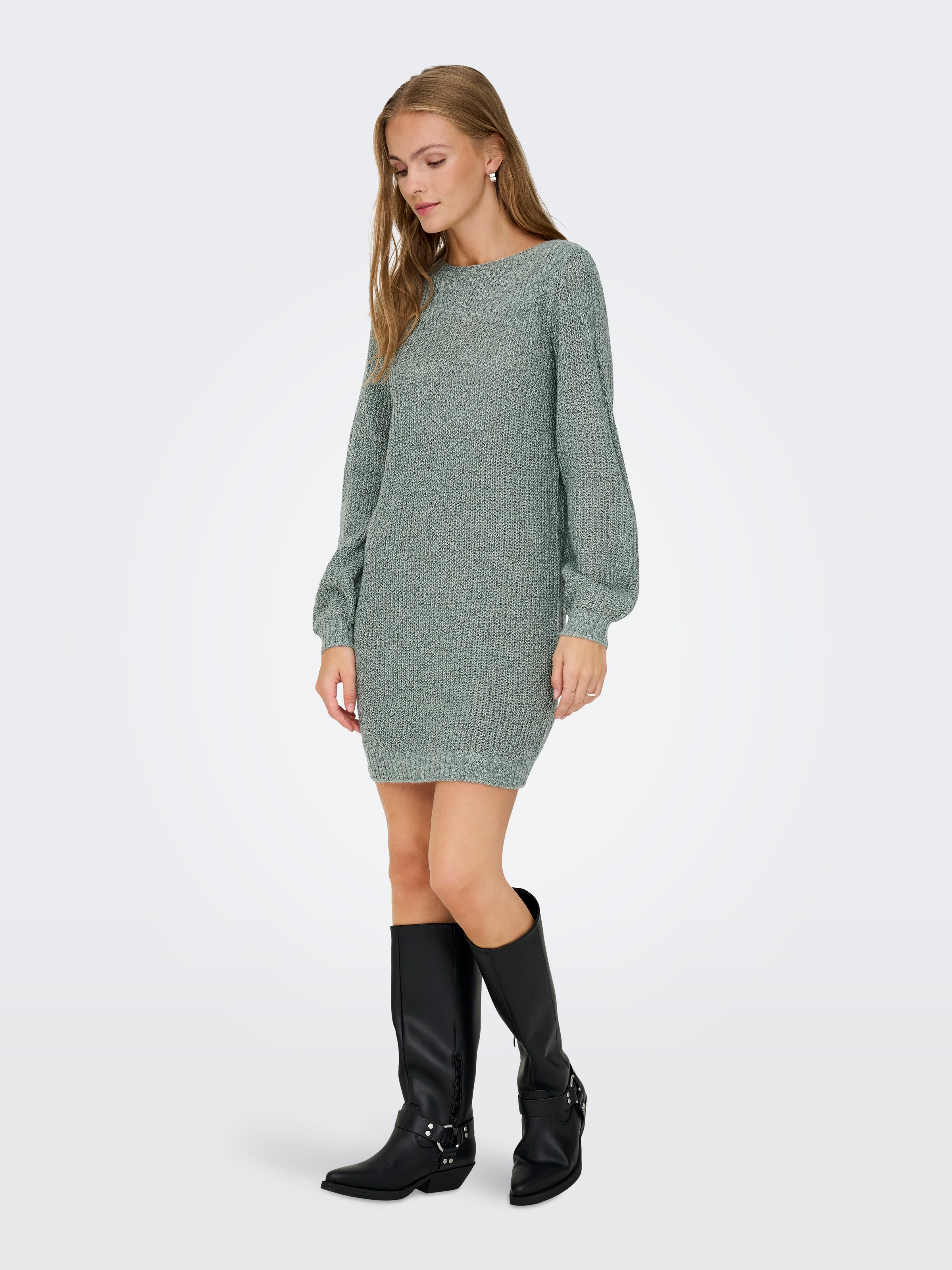 JDY Minikleid »JDYWHITNEY MEGAN L/S BOAT DRESS KNT NOOS« Sommerkleid