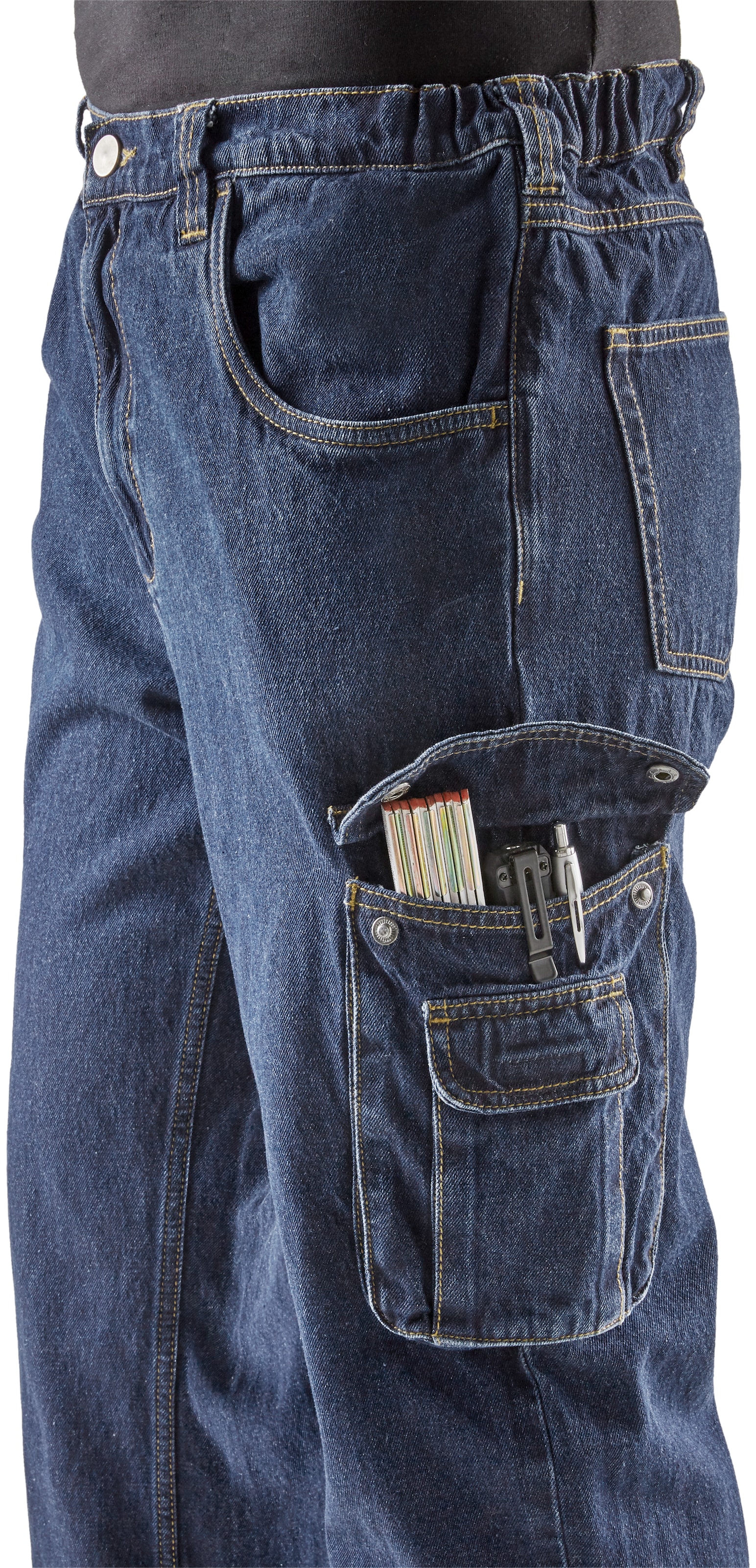 Northern Country Arbeitshose »Jeans Worker«, (2 tlg., 2er-Pack, aus 100%  Baumwolle), Arbeitjeans mit dehnbarem Bund mit 8 praktischen Taschen bei ♕