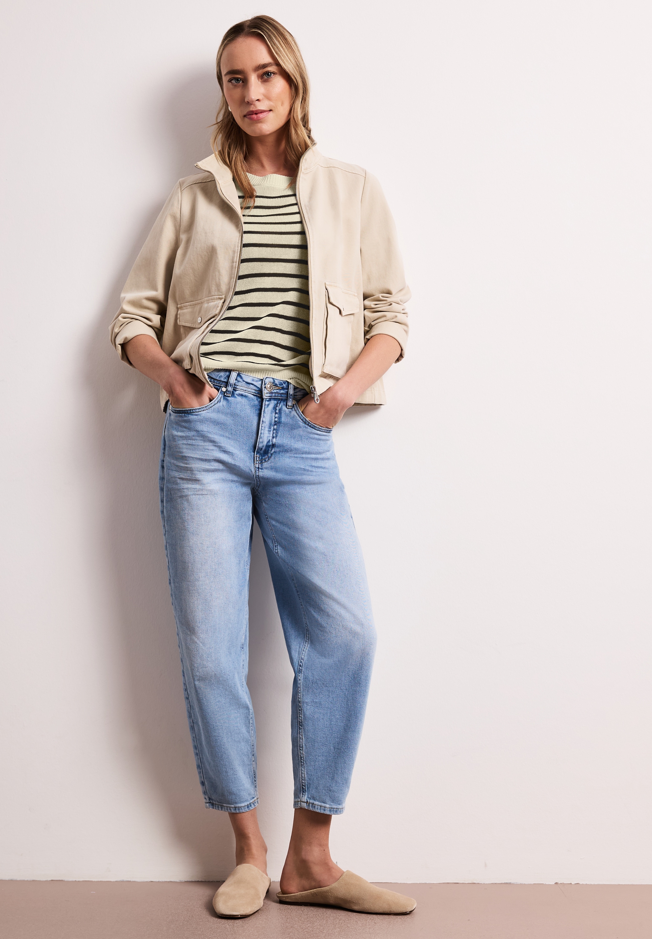 STREET ONE Pullunder mit Boatneck und Streifen