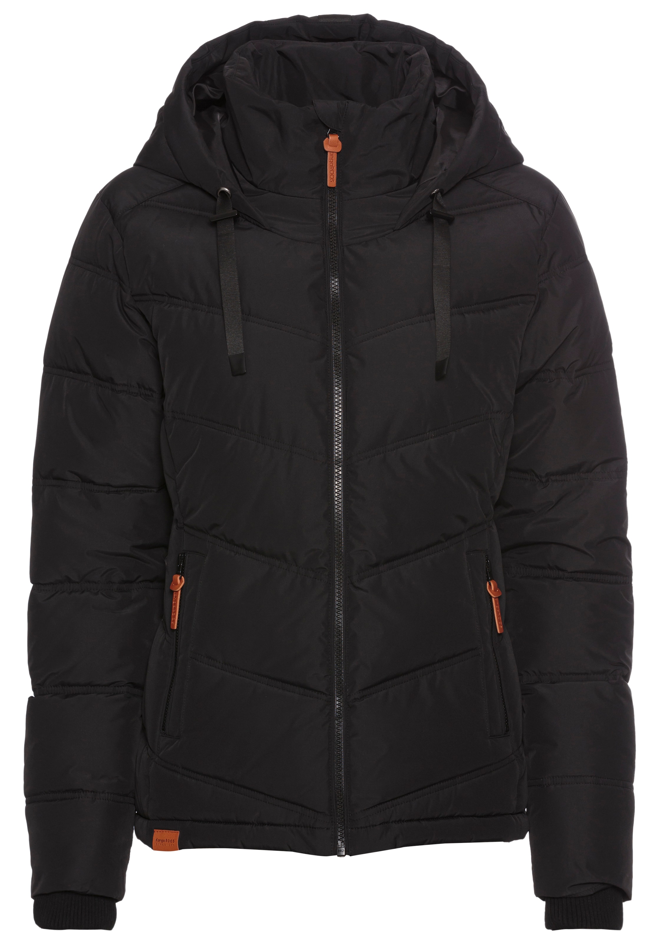 KangaROOS Winterjacke, mit Kapuze, mit Kapuze und Kordelzug, Reißverschlusstaschen und Innentasche