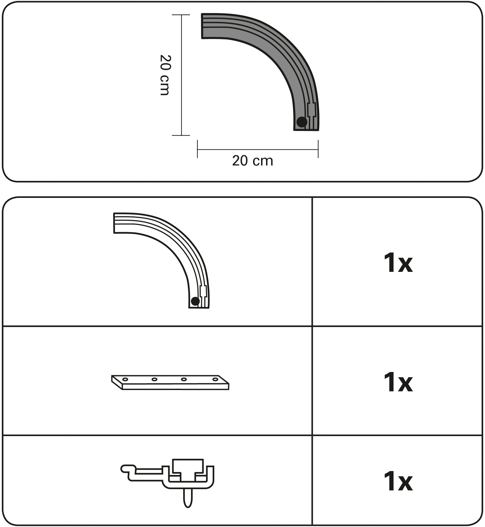 GARDINIA Gardinenschiene »Rundbogen«, 1 läufig-läufig, Fixmaß, Serie Aluminium-Vorhangschiene 1-läufig