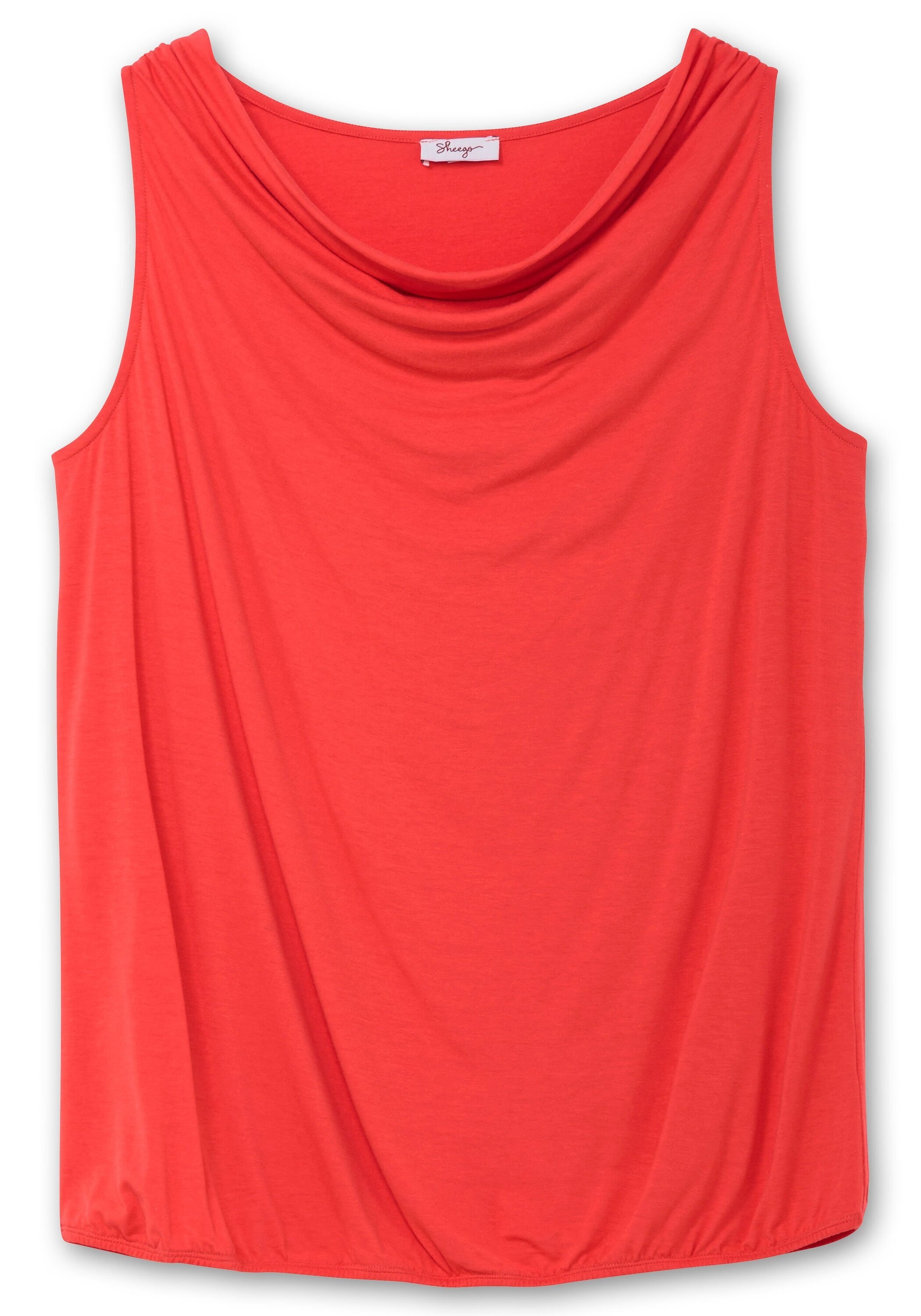 Sheego Tanktop »Top mit Wasserfallkragen und Gummibund«