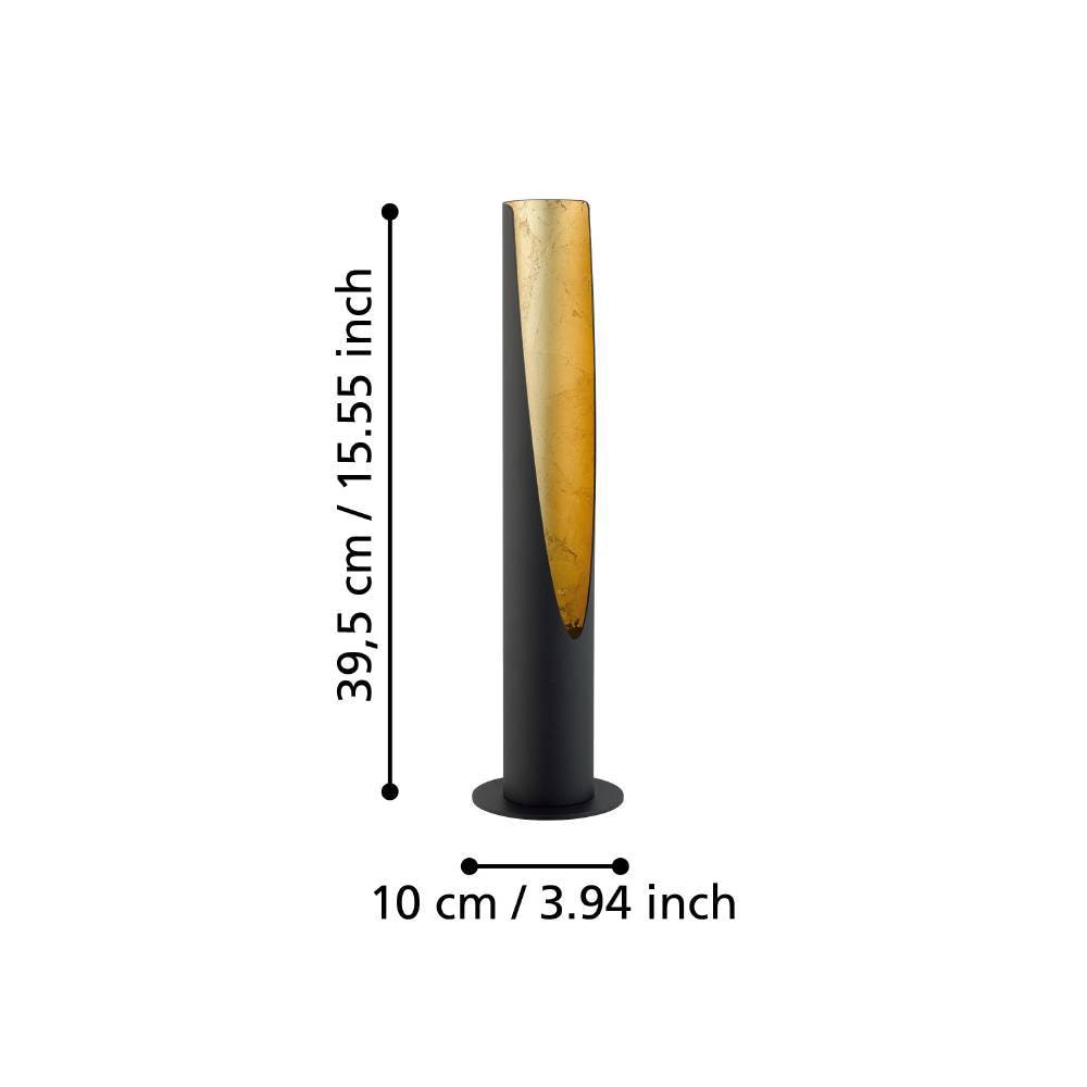 EGLO LED Tischleuchte »BARBOTTO«, LED-Board-GU10, Warmweiß, schwarz, gold / Ø6 x H39,5 cm / inkl. 1 x GU10 (je 4,5W, 400lm, 3000K) - aus Stahl - Tischlampe - Tischleuchte - Schreibtischlampe - Nachttischlampe - Nachttisch - Lampe