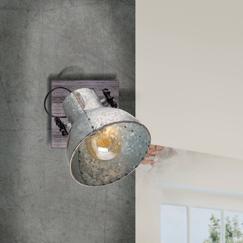 EGLO Wandstrahler »BARNSTAPLE«, 1 flammig, Leuchtmittel E27 | ohne Leuchtmittel, Wandspot aus Stahl, schwenkbar, exkl. E27 (max. 40W), Lampe, Spot