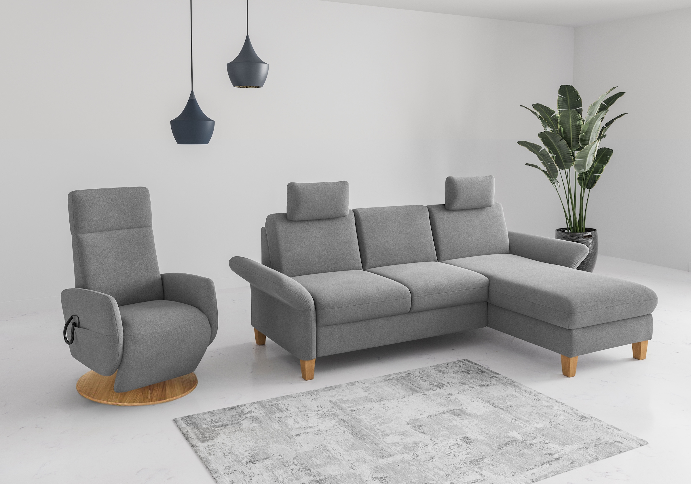 Home affaire Ecksofa »Rochelle, L-Form«, wahlweise mit Armteilverstellung, Bettfunktion und Bettkasten
