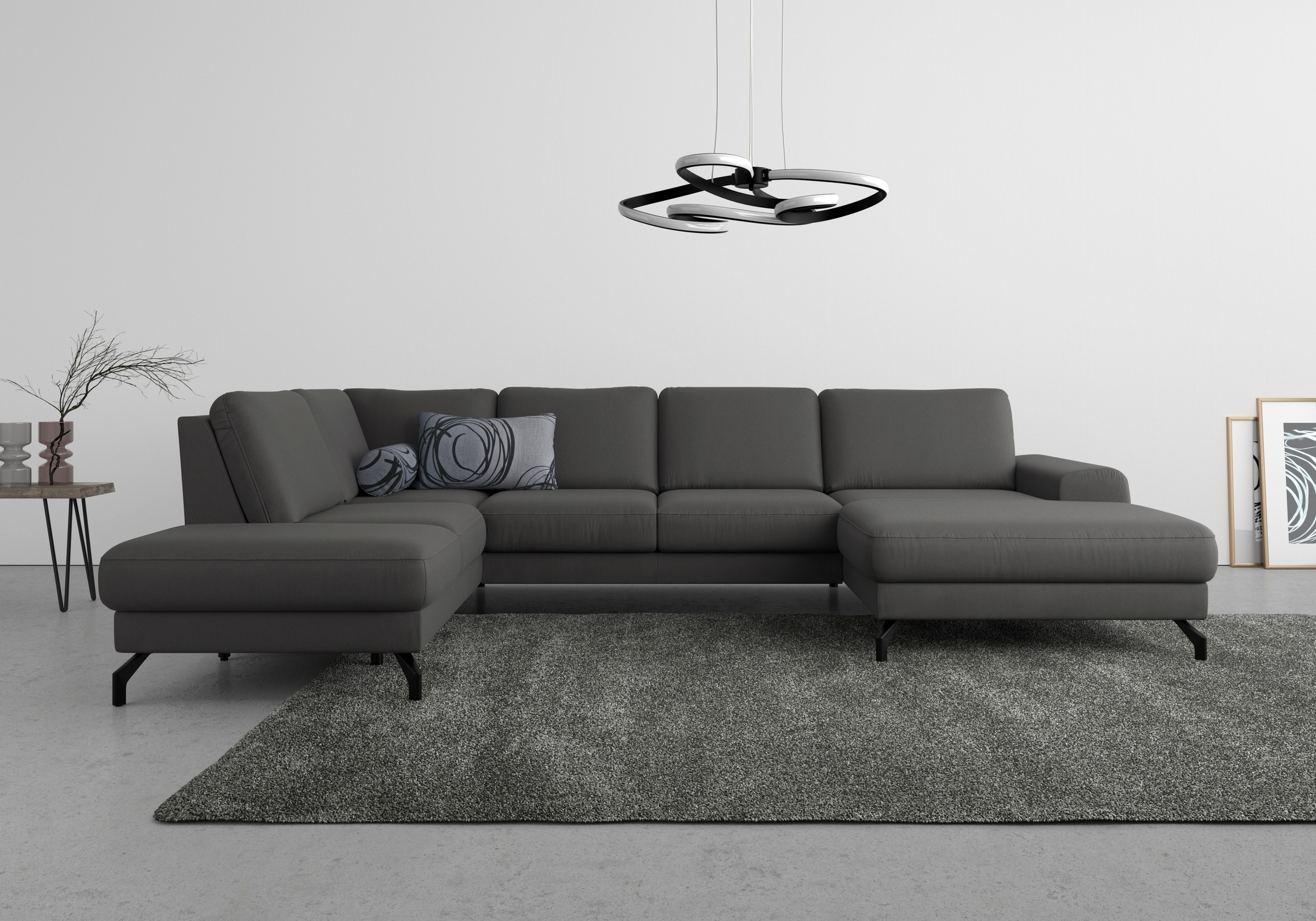 sit&more Wohnlandschaft »Cinturo U-Form«, inklusive Sitztiefenverstellung und Federkern, Sitzhöhe 45 cm