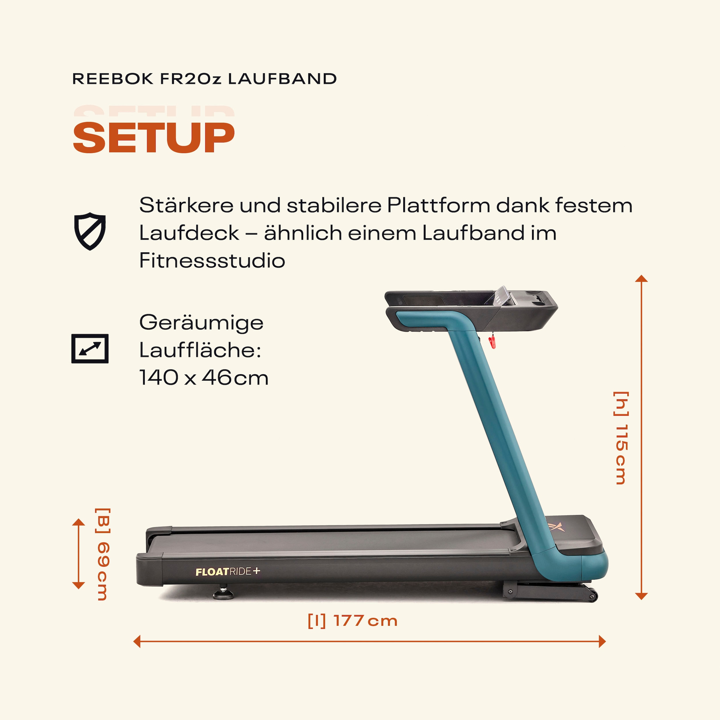 Reebok Laufband »FR20z Floatride« bis max. 18 km/h, mit Steigung, 120 kg max. Benutzergewicht