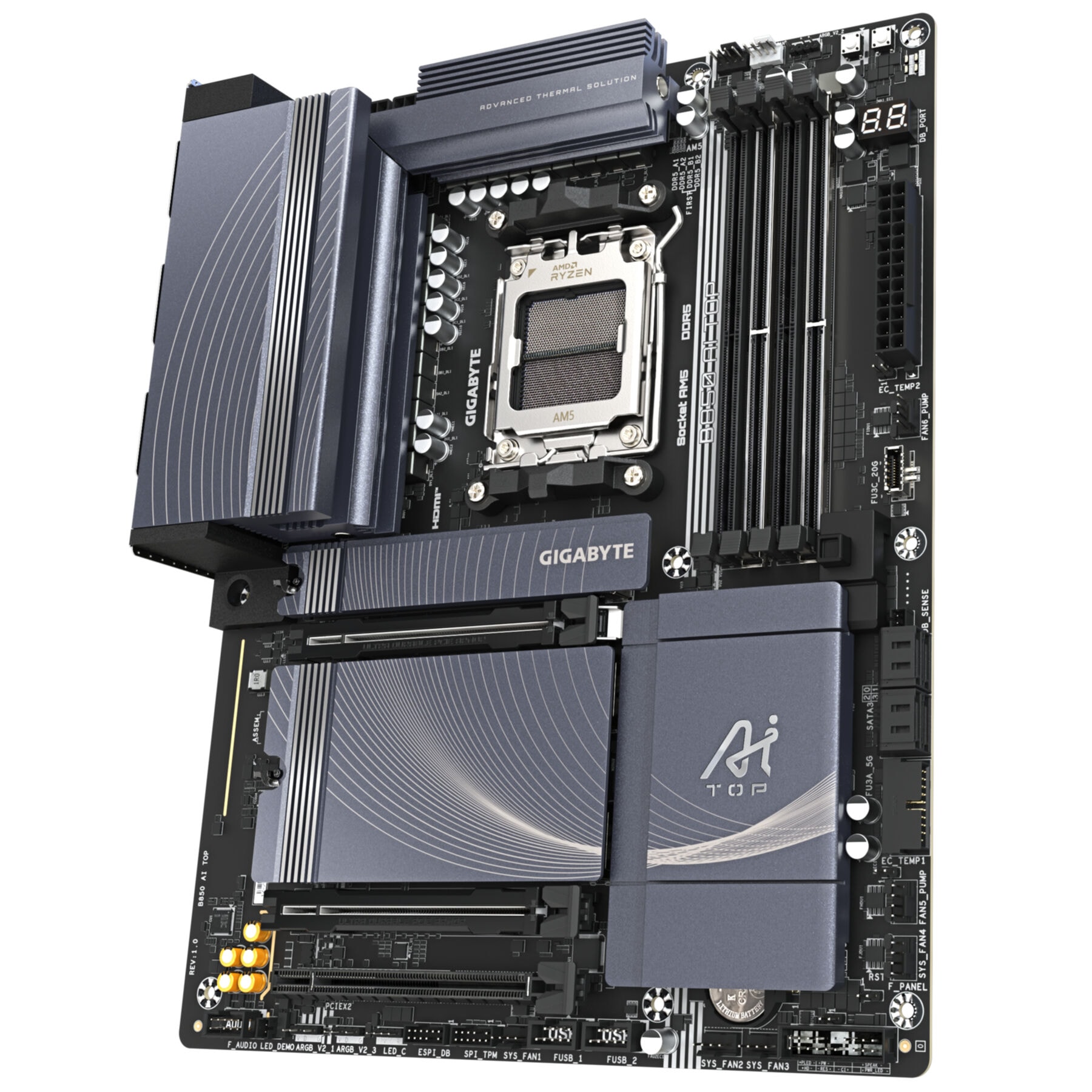 Gigabyte Mainboard »B850 AI TOP Motherboard - AMD Ryzen 9000 Series CPUs, 16+2+2 Phasen Di«