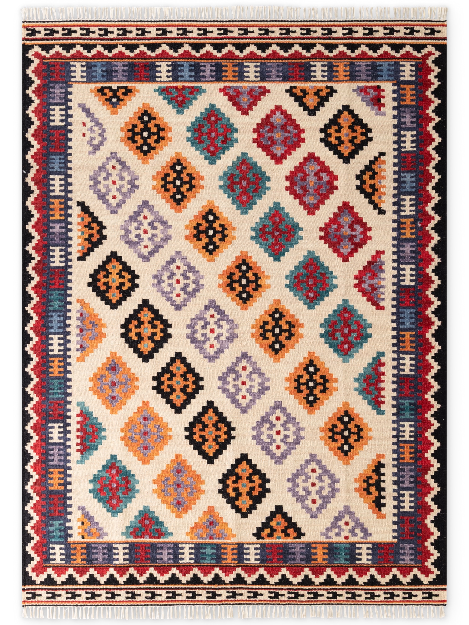 HANSE Home Teppich »Kelim Kian«, rechteckig, 3 mm Höhe, Wolle, Baumwolle, Natur, Handgewebt, orientalisch, Boho, traditionell