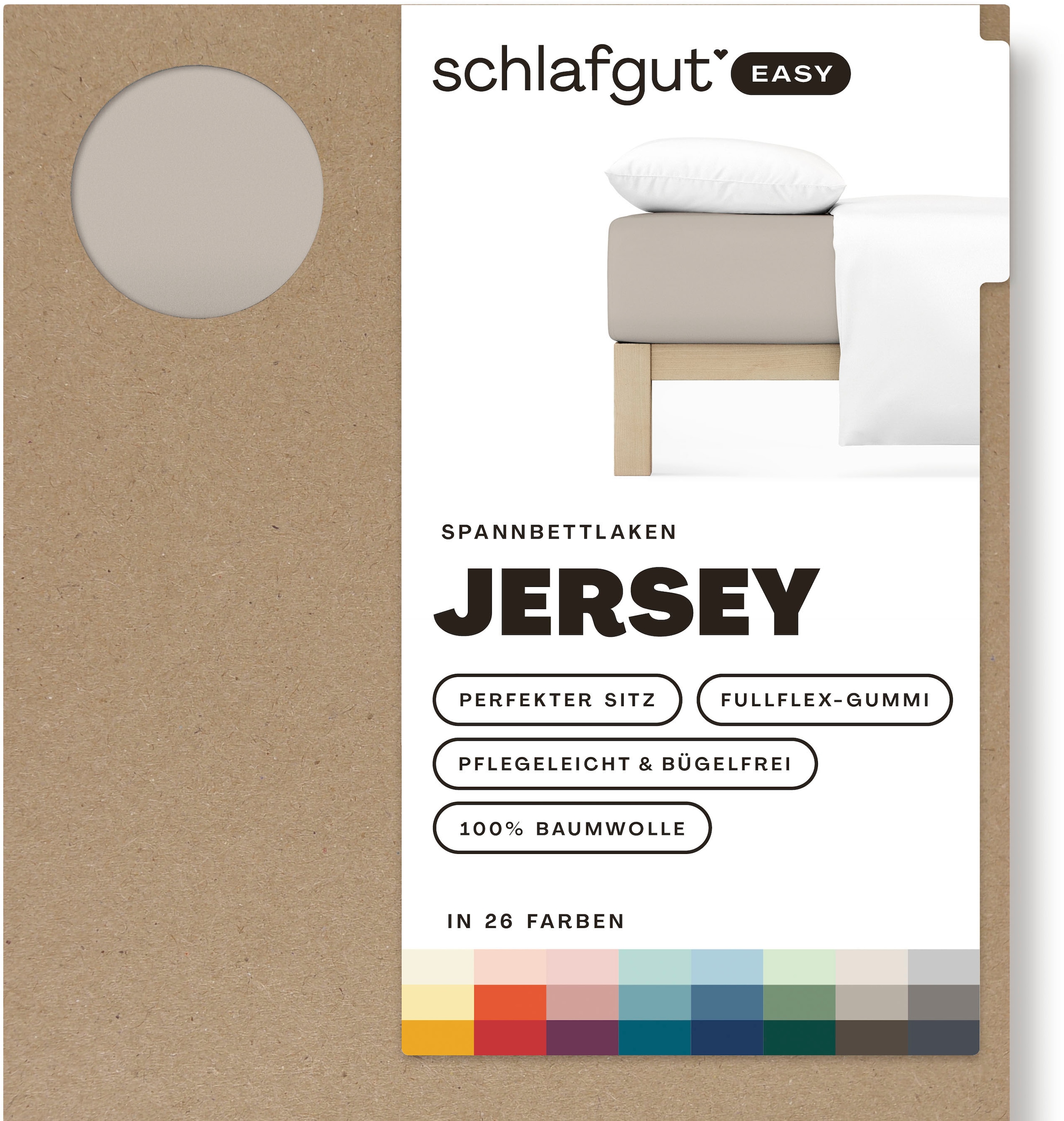 Schlafgut Spannbettlaken »EASY aus 100% Baumwolle, weich & saugfähig, Marken-Bettlaken«, für Matratzen bis 22 cm Höhe, in 90x200, 140x200 oder 180x200 cm