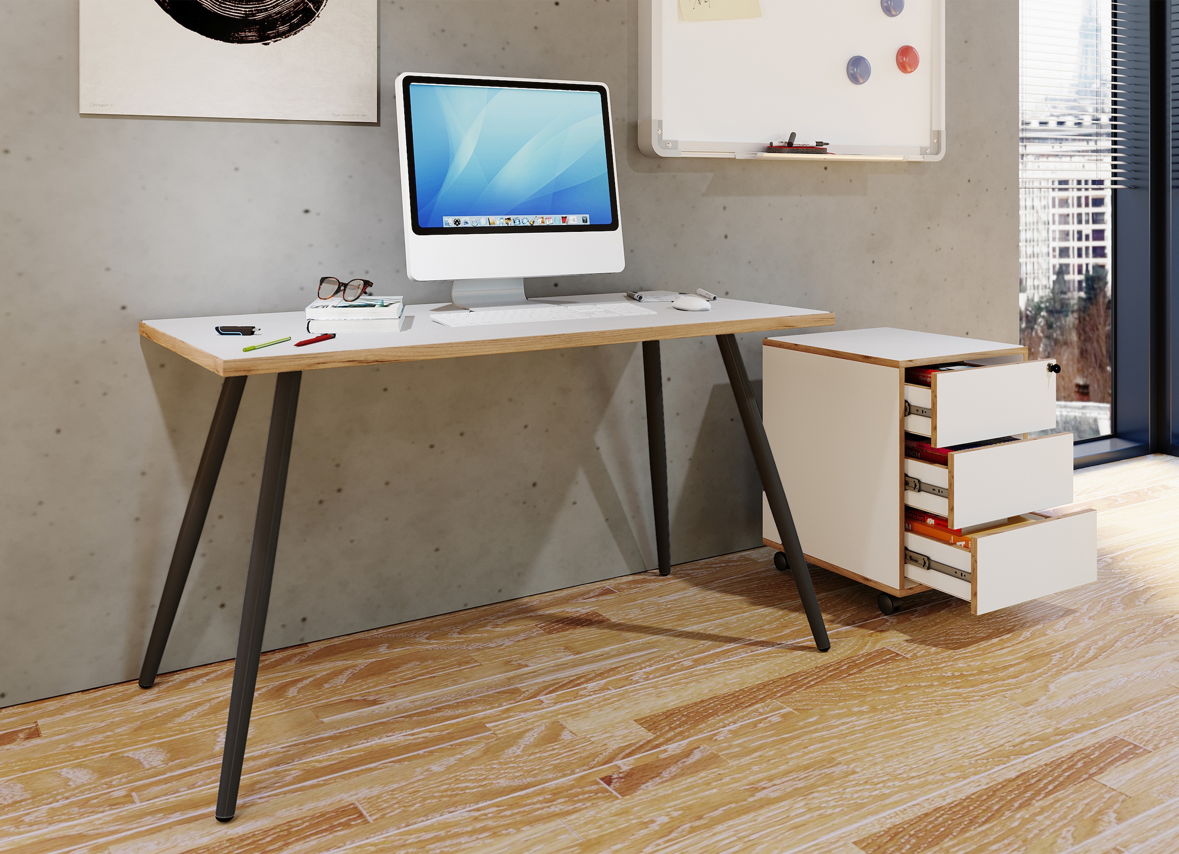 VCM Schreibtisch »Schreibtisch Bürotisch Computertisch Salia 138x80« 1 Stk. tlg.