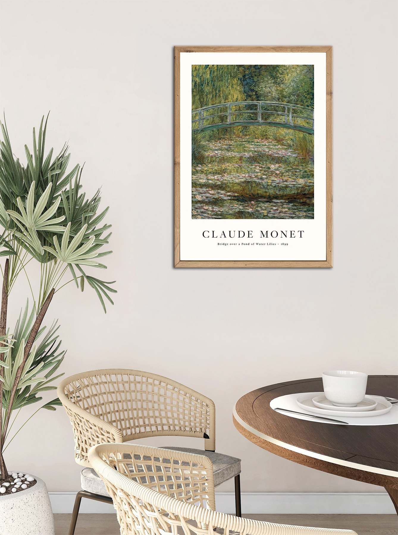 Bönninghoff Bild mit Rahmen »BRÜCKE ÜBER SEEROSEN 50x70 cm – Sommerliches Küstenmotiv«