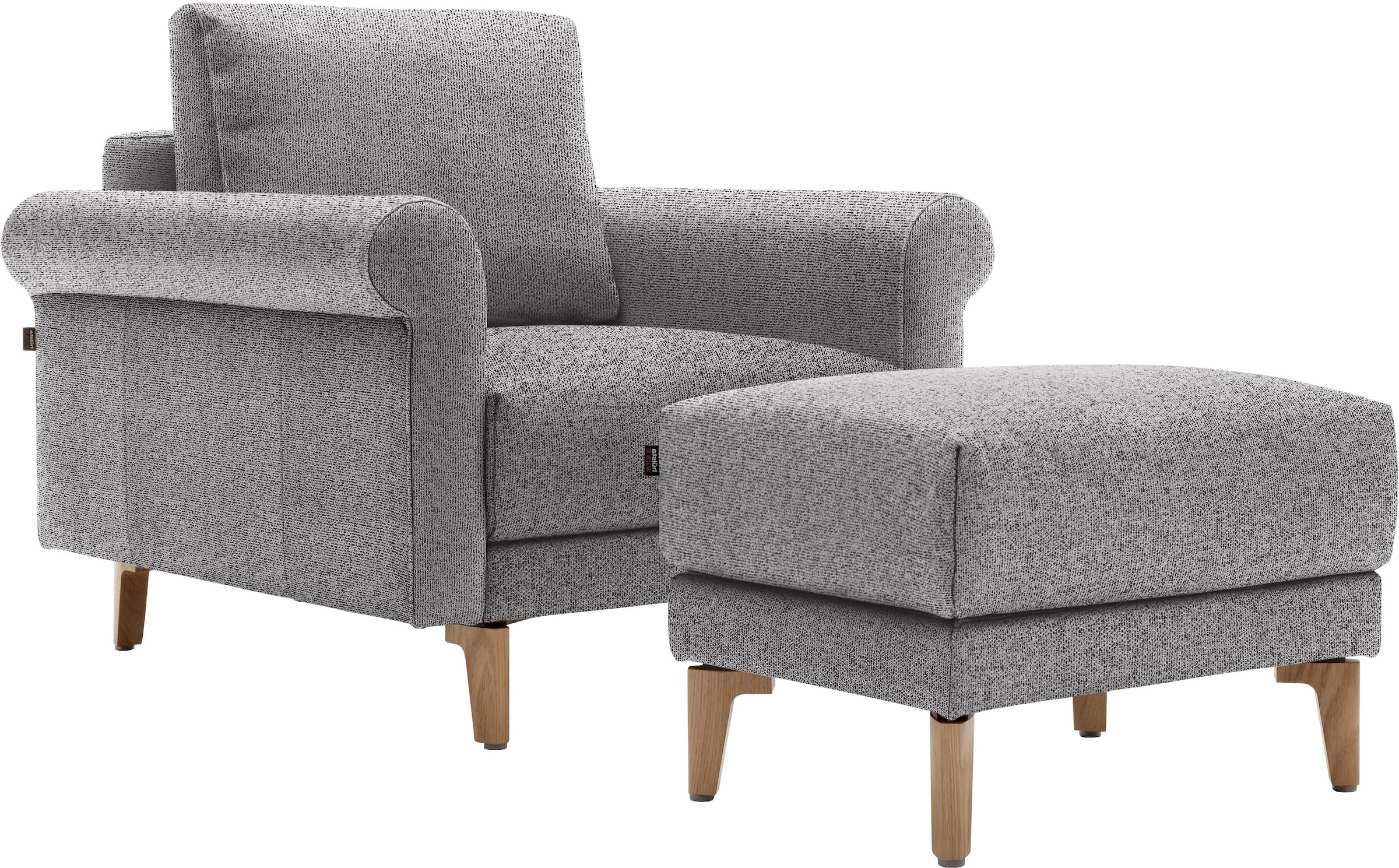 Creation BY ROLF BENZ Sessel "CR.450, Designsessel, Loungesessel" modern Landhaus, mit tollem Sitzkomfort, Breite 88 cm, Fuß Nussbaum