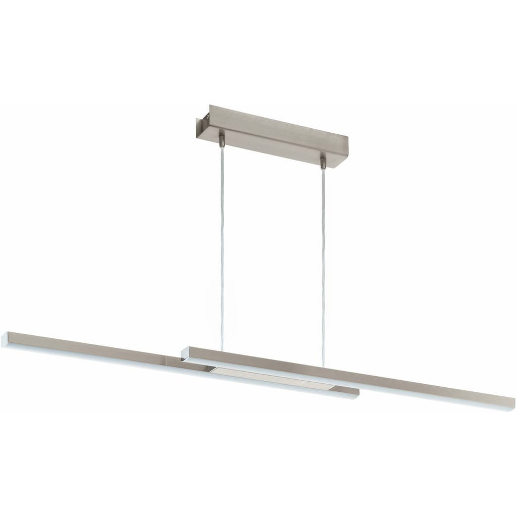 EGLO Pendelleuchte »FRAIOLI-C«, LED-Board, nickel-matt / L105,5 x H120 x B10 cm / inkl. 2 x LED-Platine (je 17W, 2300lm, 2700-6500K) / Eglo Connect - App - CCT Farbtemperatursteuerung - dimmbar - RGB Farbwechsel - Fernbedienung - Esstischlampe