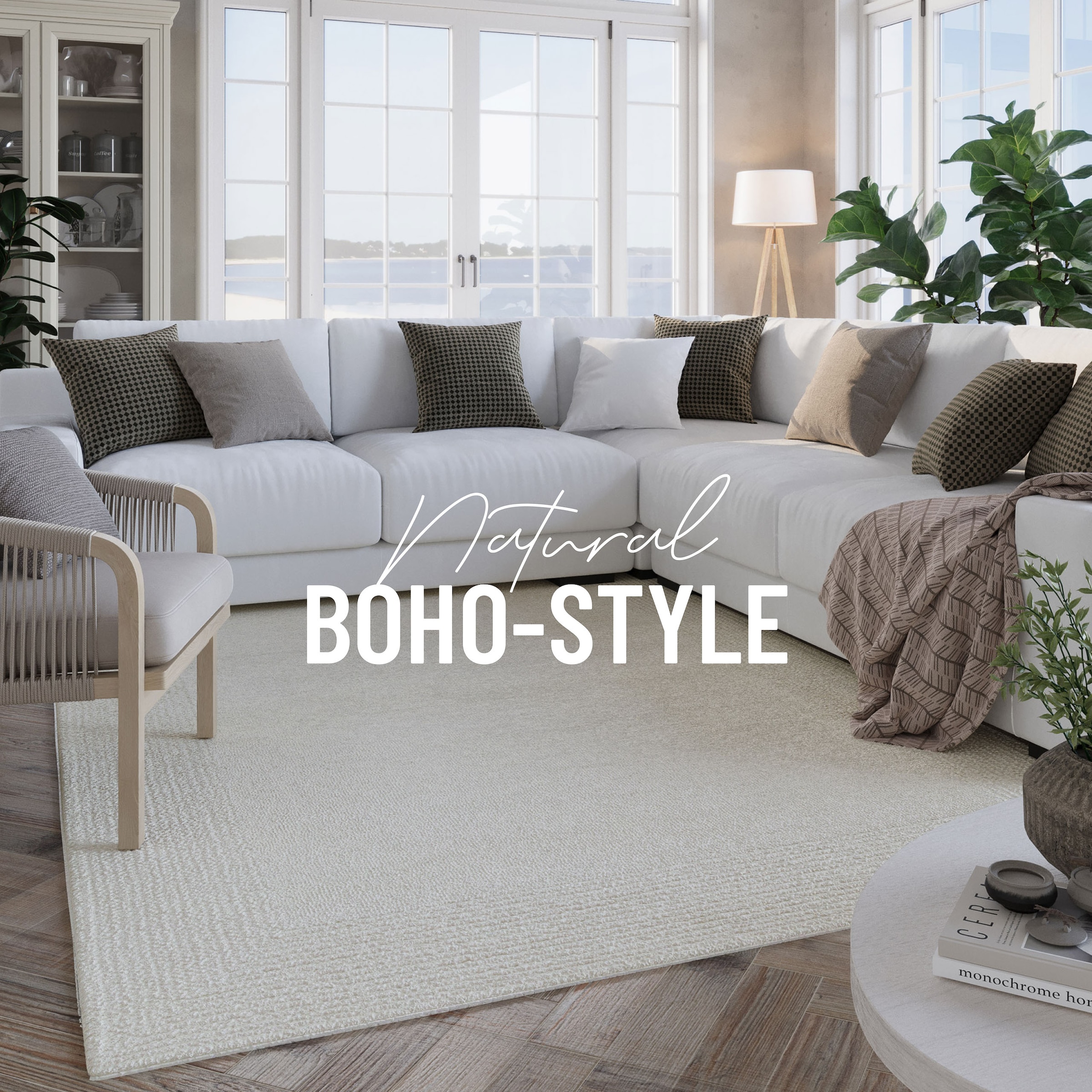 Wecon home Wollteppich »Hamptons TWENTYONE«, rechteckig, 15 mm Höhe, Läufer, Schurwolle, Kurzflor, Wohnzimmer, Schlafzimmer, Bordüre