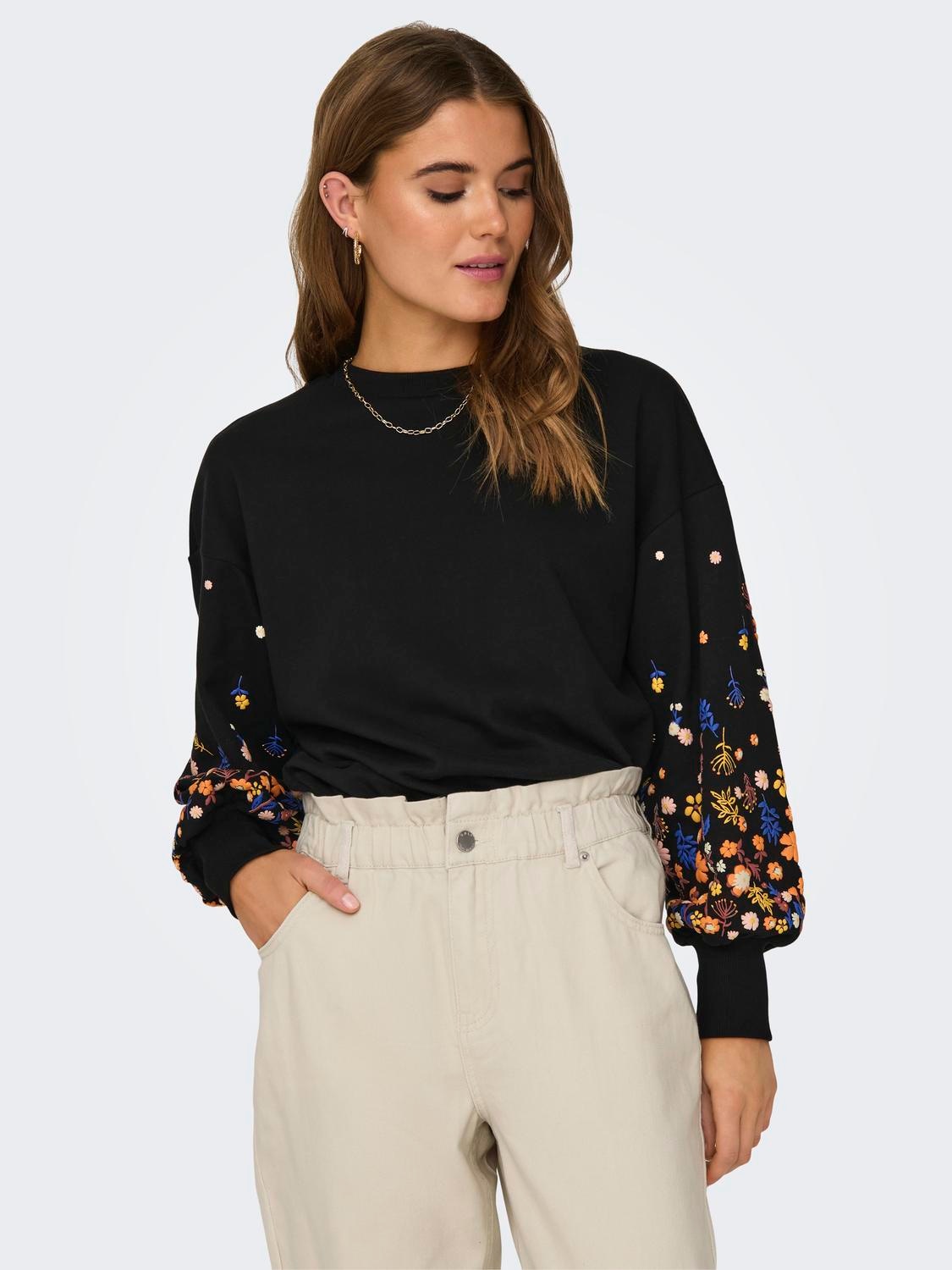 ONLY Sweatshirt »ONLBROOKE L/S O-NECK FLOWER SWT«