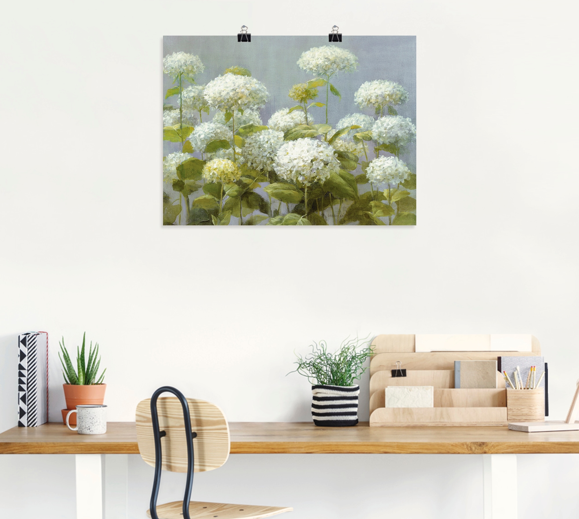 Artland Wandbild »Weißer Hortensien Garten« Blumen 1 Stk. tlg. als Leinwandbild, Poster in verschied. Größen