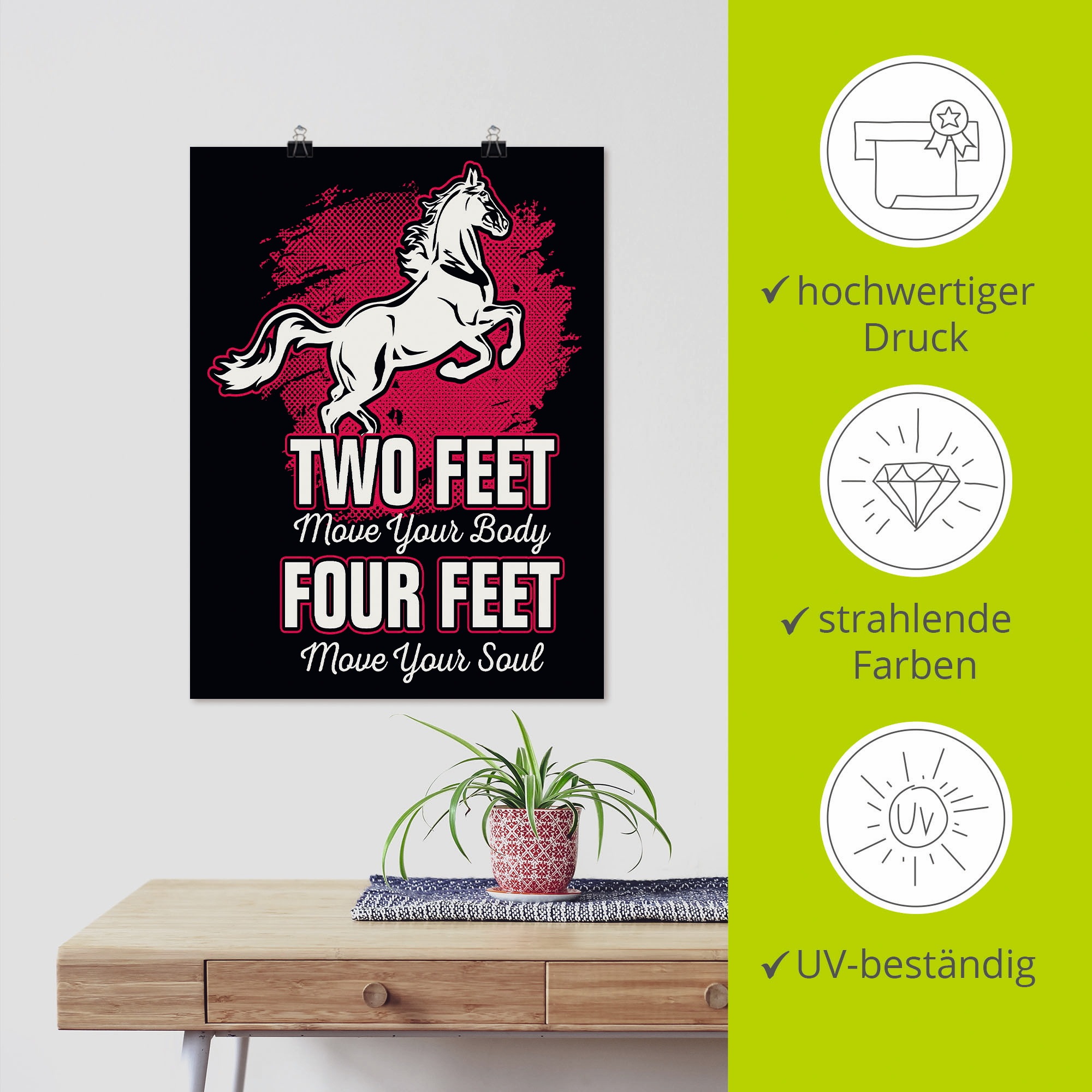 Artland Poster »Bild für Reiter und Pferde-Fans«, Sprüche & Texte, (1 St.), als Alubild, Leinwandbild, Wandaufkleber oder Poster in versch. Größen