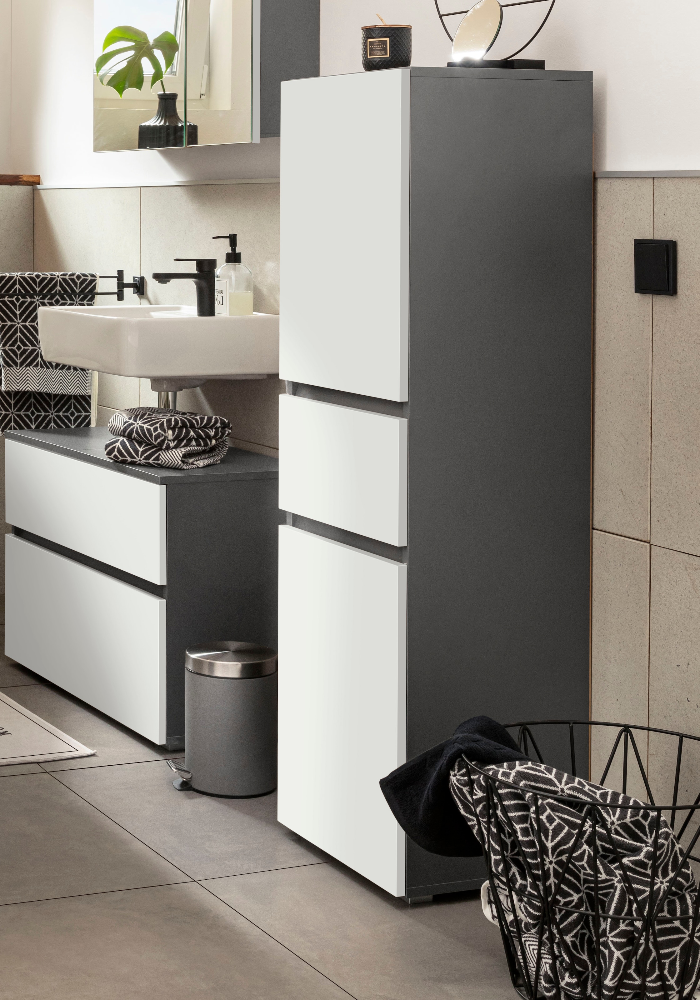 Home affaire Midischrank »Wisla«, Höhe 130 cm, mit Türen & Schubkasten