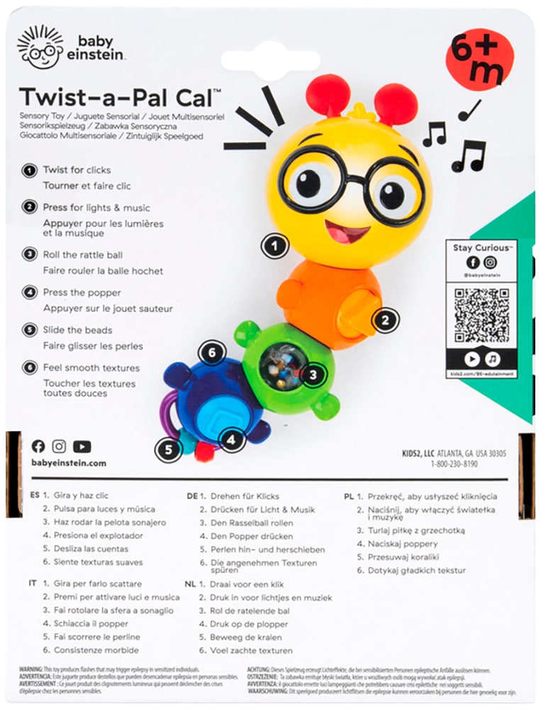 Baby Einstein Greifspielzeug »Sensorik-Spielzeug Twist-a-Pal Cal« mit Sound