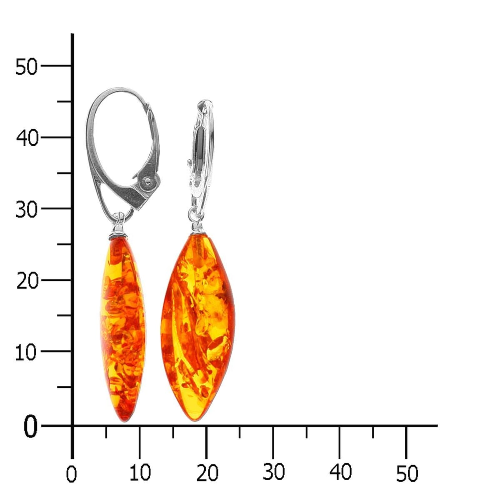 OSTSEE-SCHMUCK Paar Ohrhänger »- Spitzolive 24x10 - Silber 925/000 - Bernstein«