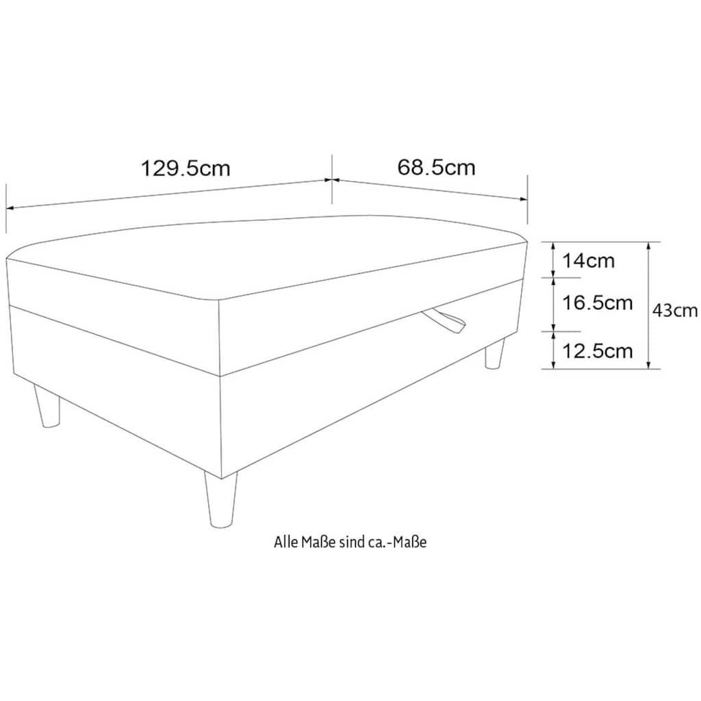 Dorel Home Stauraumhocker »Hartford«, Polsterhocker mit Stauraum, frei im Raum stellbar, Sitzhöhe 43 cm