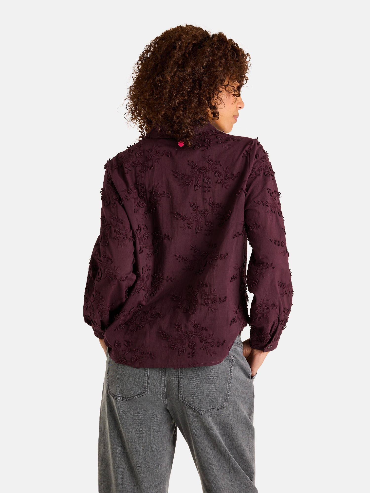 Lieblingsstück Hemdbluse »FaridaL« mit floralen Details, Baumwolle