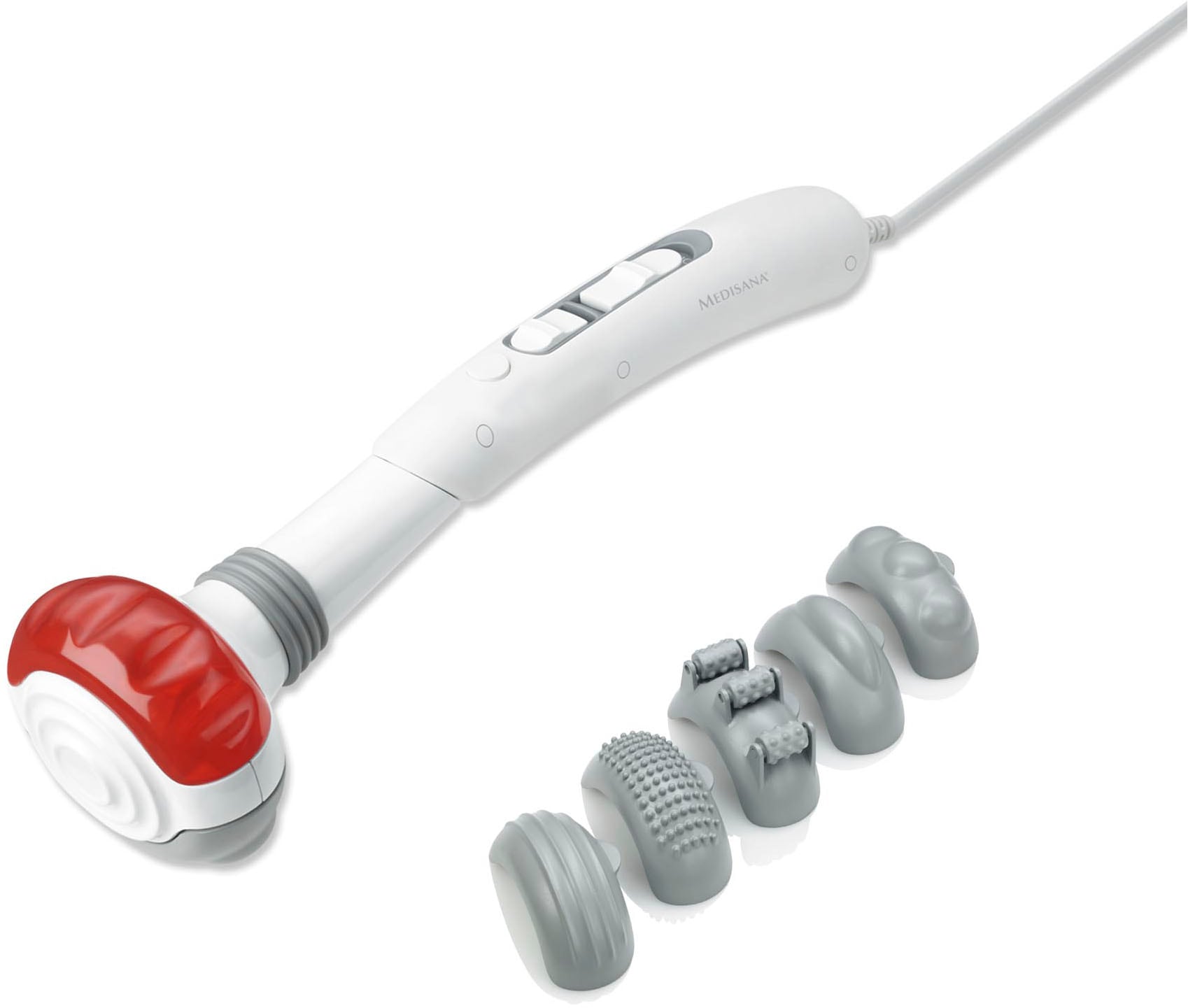 Massagegerät »HM 886«, (Set, 6 tlg.), Handmassagegerät mit Rotlicht- und Wärmefunktion