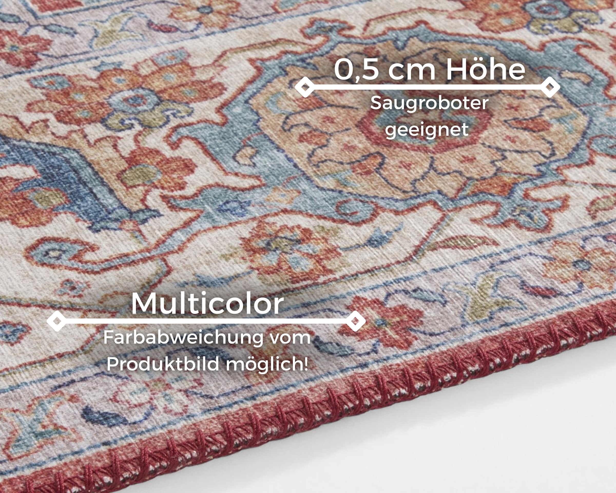 NORTHRUGS Teppich »Sylla«, rechteckig, 5 mm Höhe, Orientalisch, Läufer, Vintage, Wohnzimmer, Schlafzimmer, Esszimmer