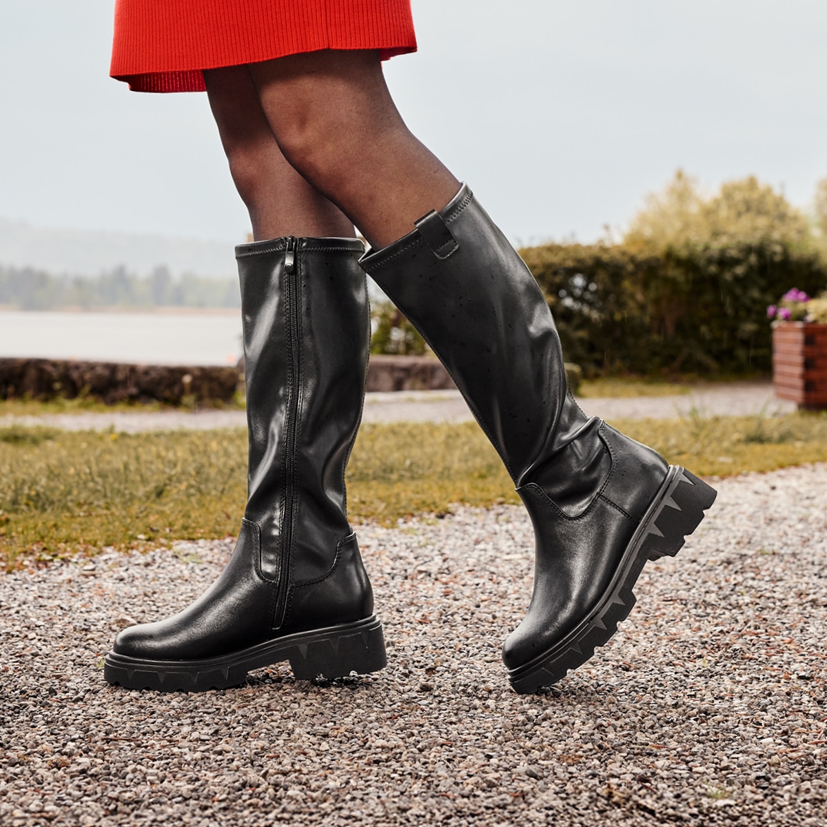 MARCO TOZZI Stiefel  , Blockabsatz, Langschaftstiefel mit praktischem Innenreißverschluss